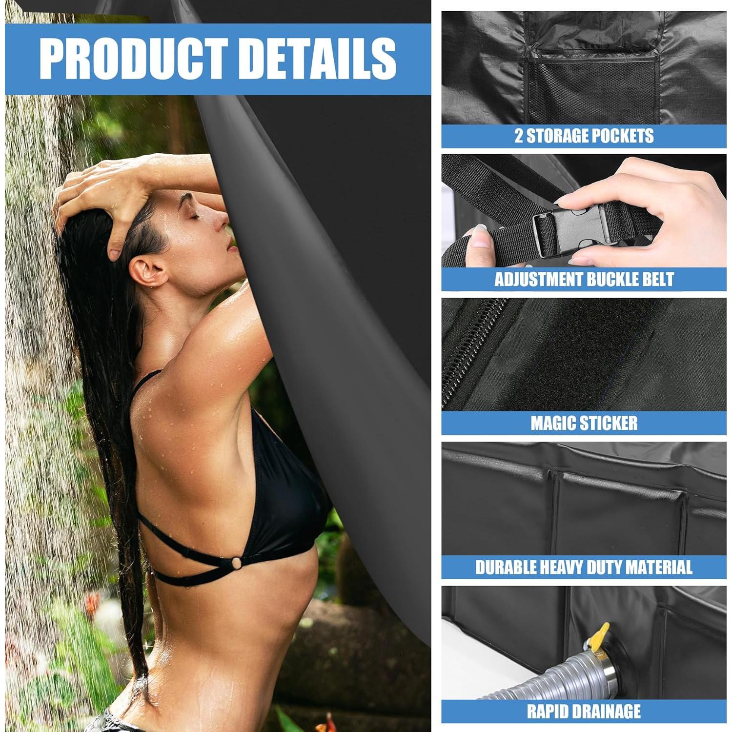 Carpa de Privacidad MABOZOO con Pan de Ducha Plegable 190.5x99.1cm