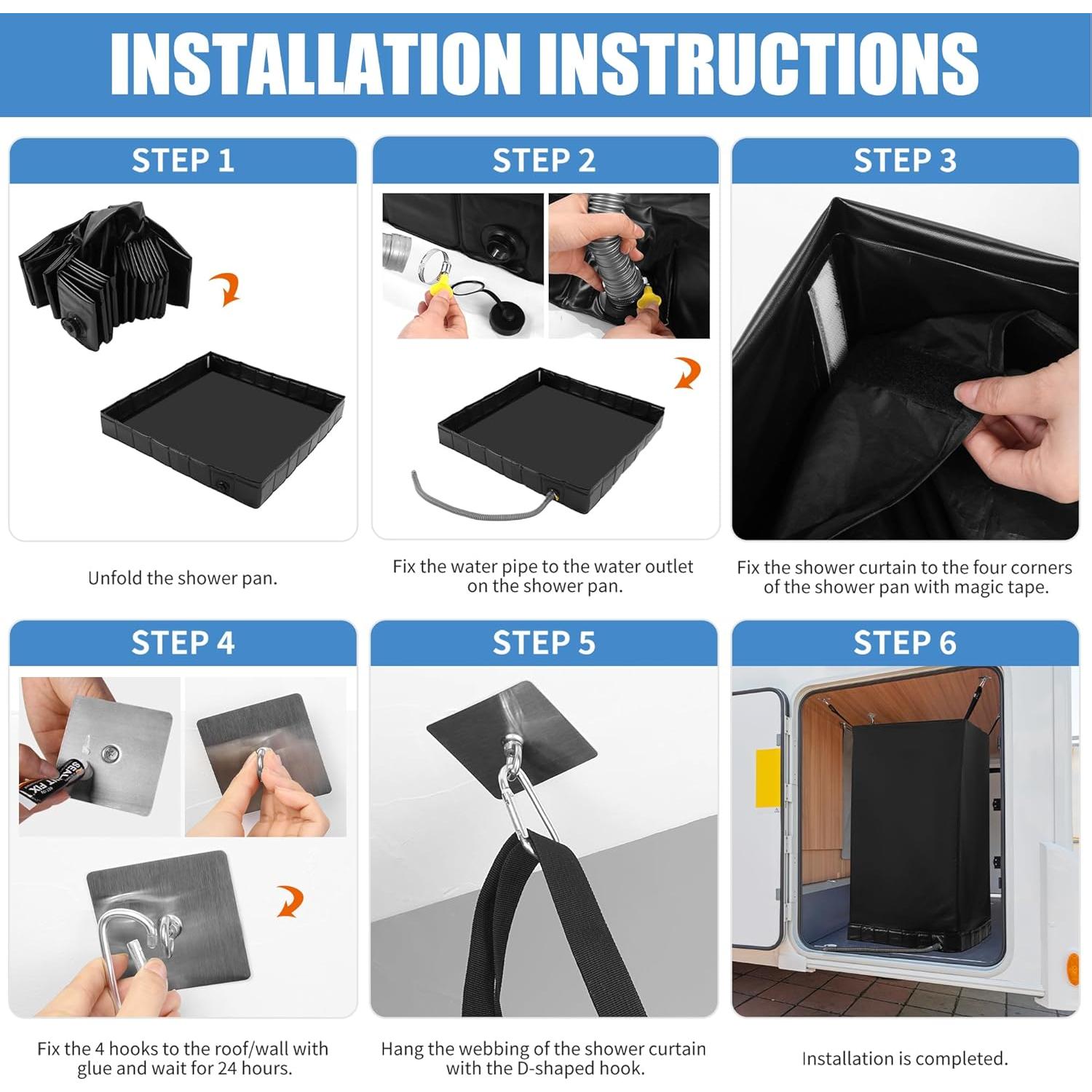 Carpa de Privacidad MABOZOO con Pan de Ducha Plegable 190.5x99.1cm