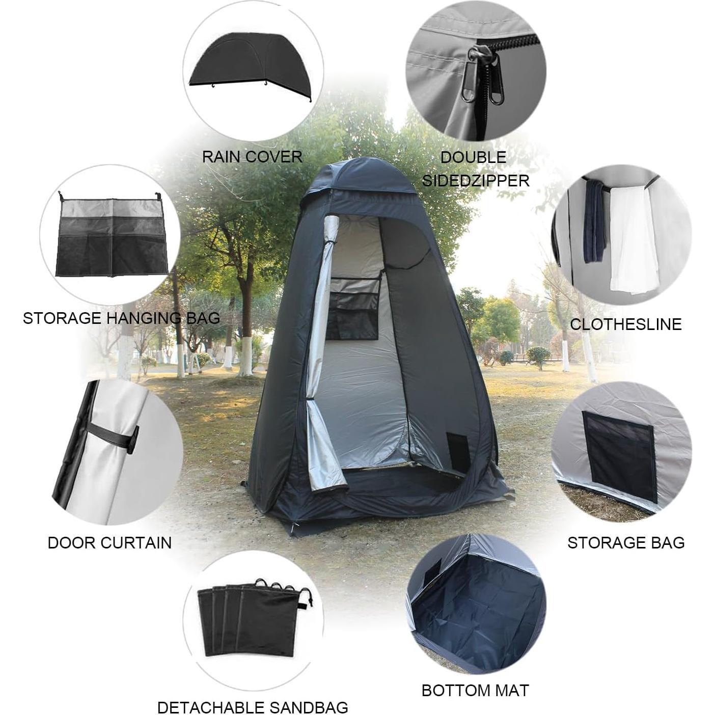 Tienda de Ducha Plegable PASBAS 120x120x190cm Resistente al Agua