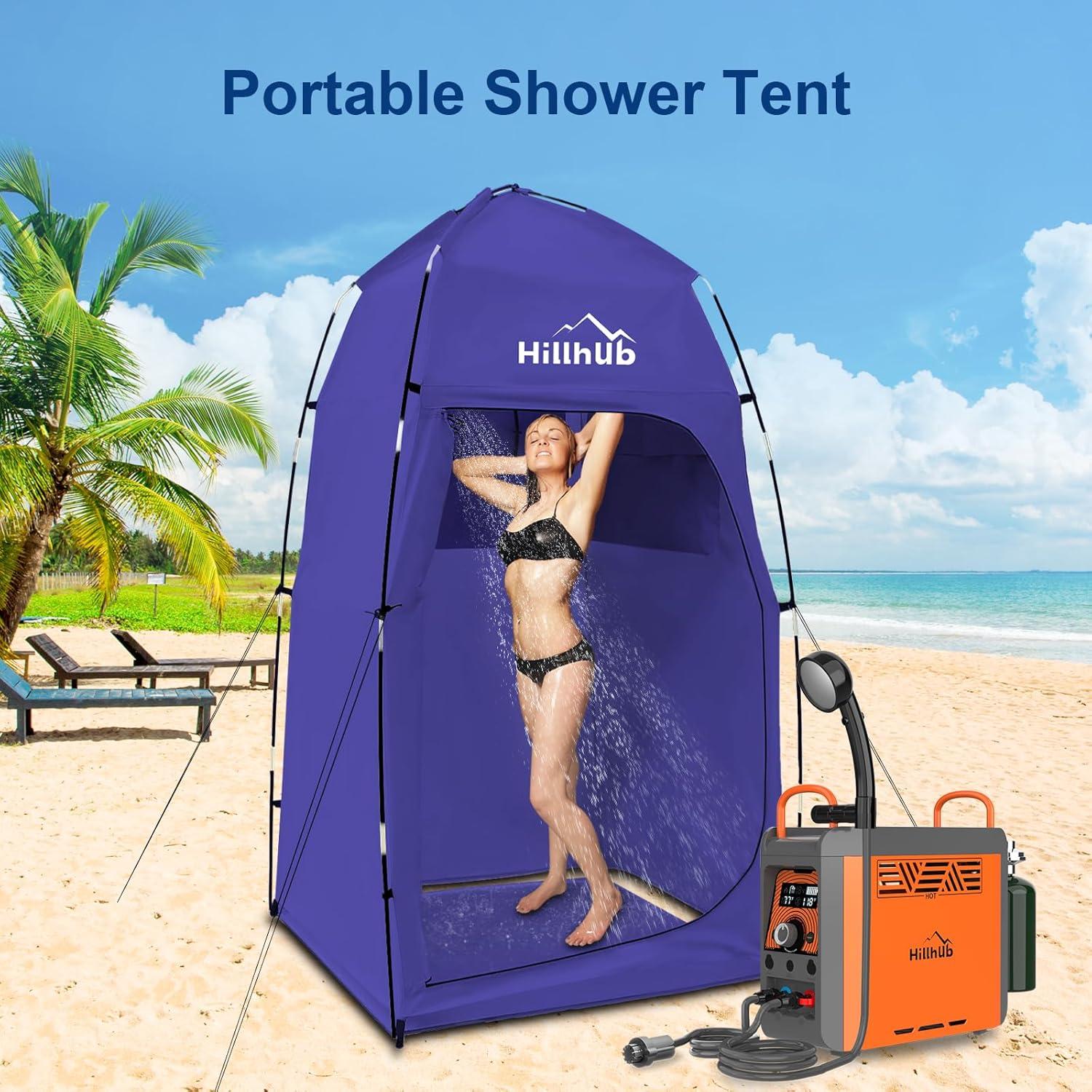 Tienda de Ducha Portátil Hillhub 2.1m Impermeable para Camping