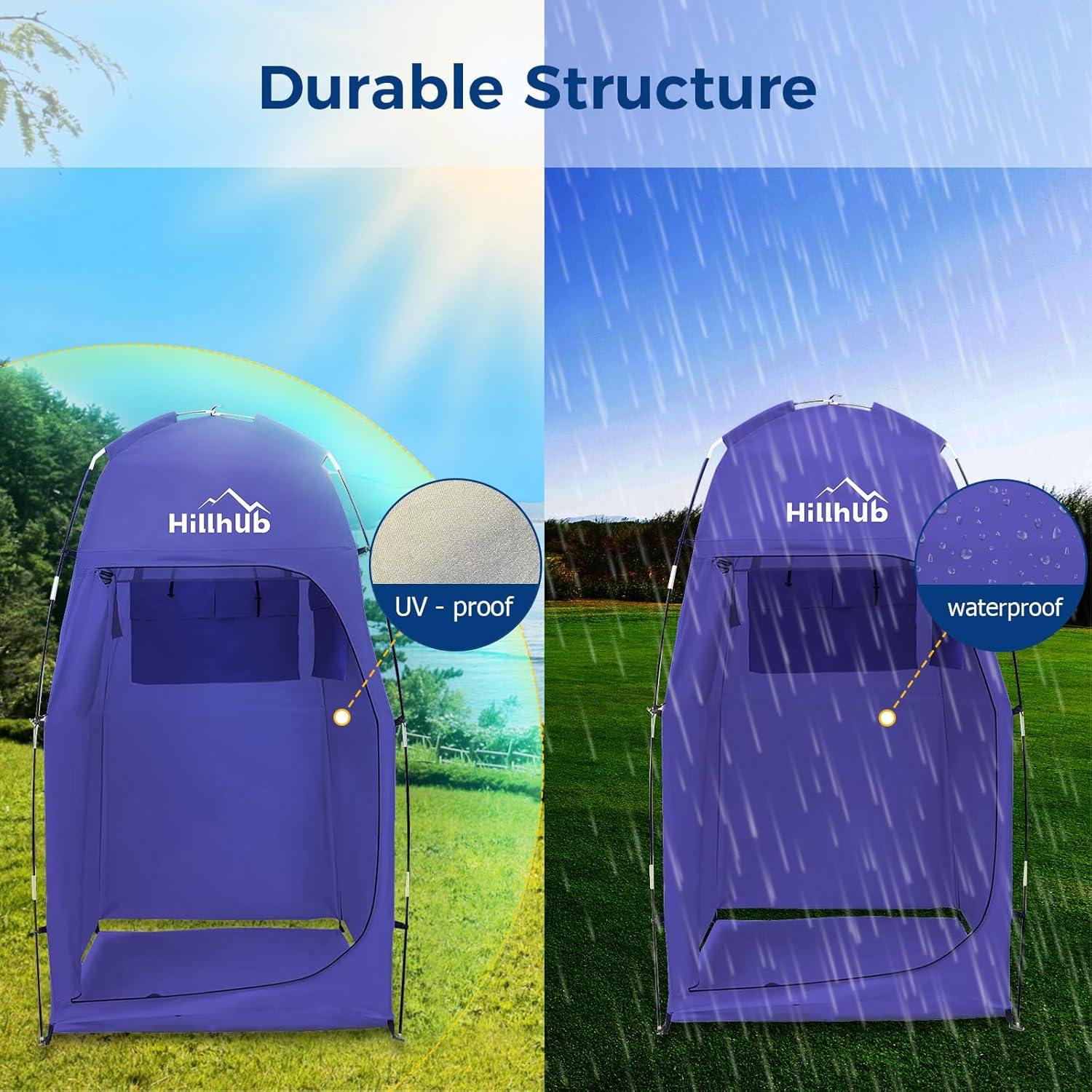 Tienda de Ducha Portátil Hillhub 2.1m Impermeable para Camping