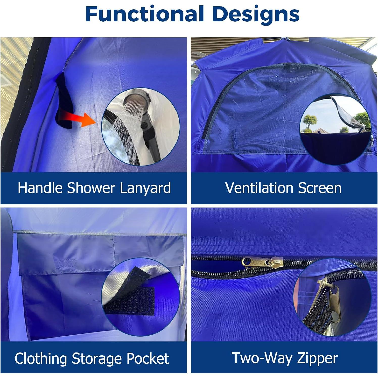 Tienda de Ducha Portátil Hillhub 2.1m Impermeable para Camping