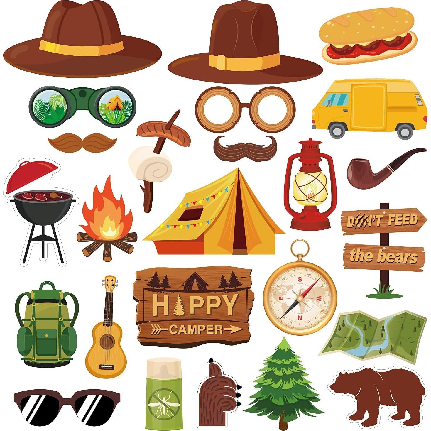 Accesorios para Fotos de Fiesta de Camping SILBLASSYU - 25 Piezas