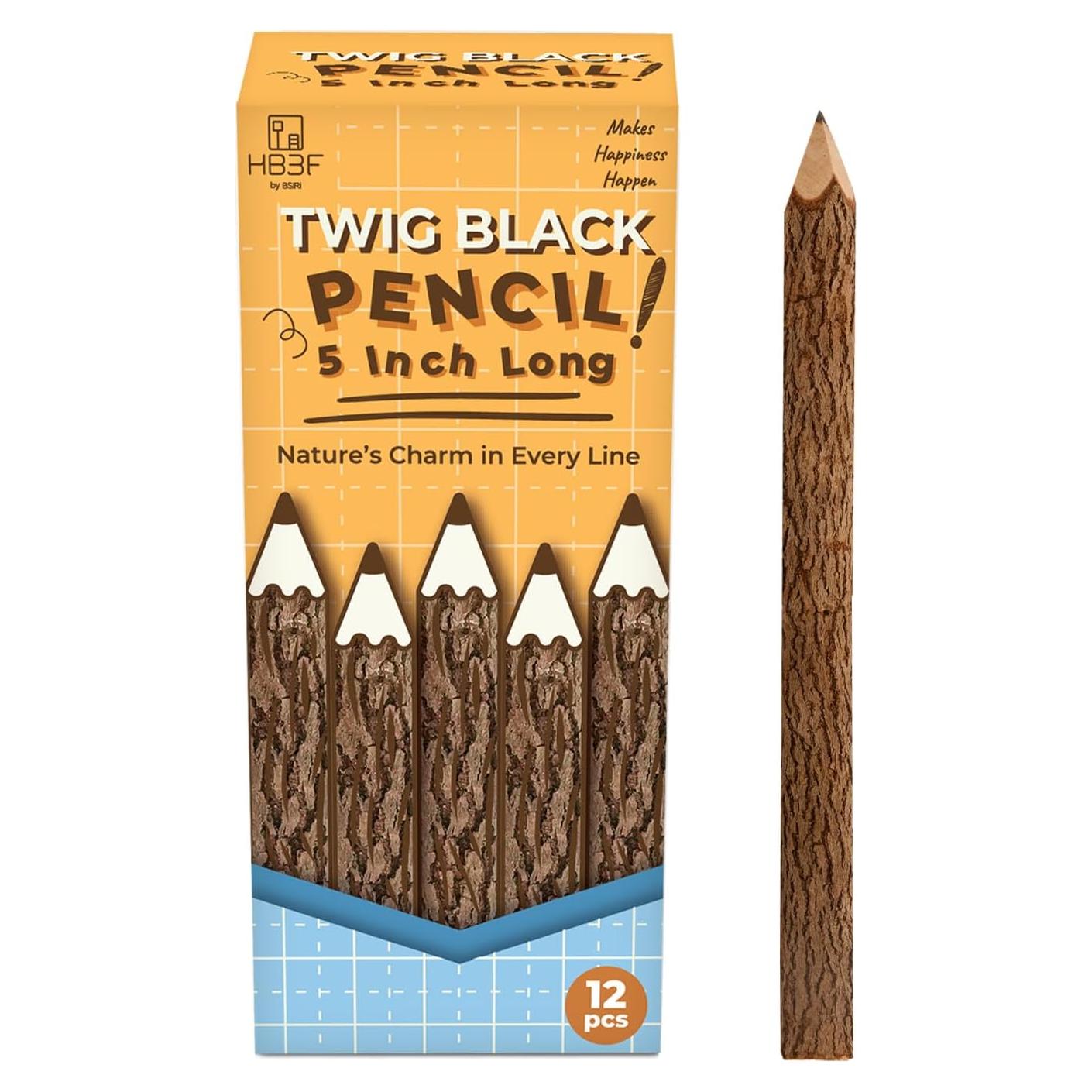 Lápices de Madera BSIRI Rústicos de 12 Unidades para Decoración