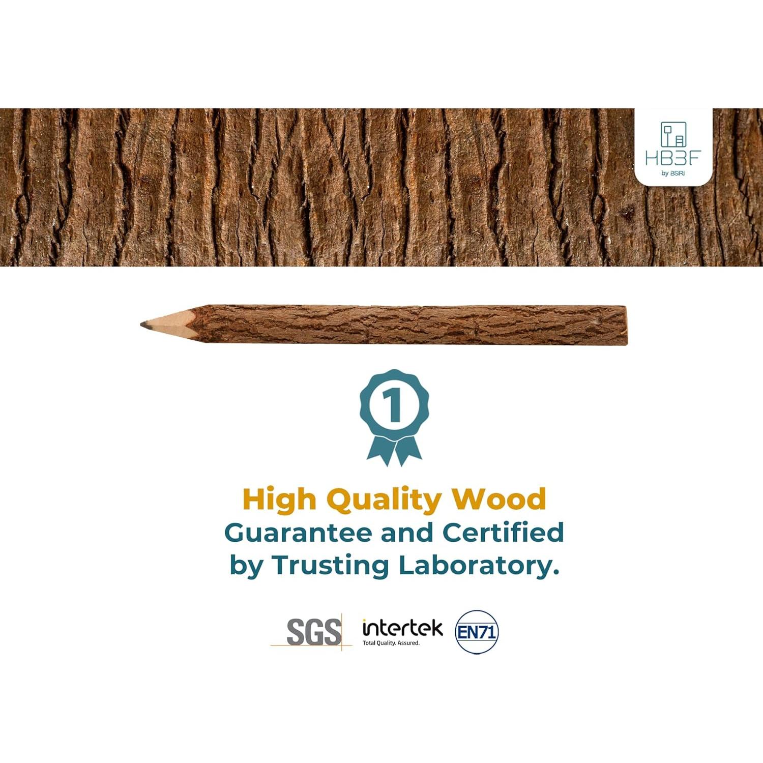 Lápices de Madera BSIRI Rústicos de 12 Unidades para Decoración