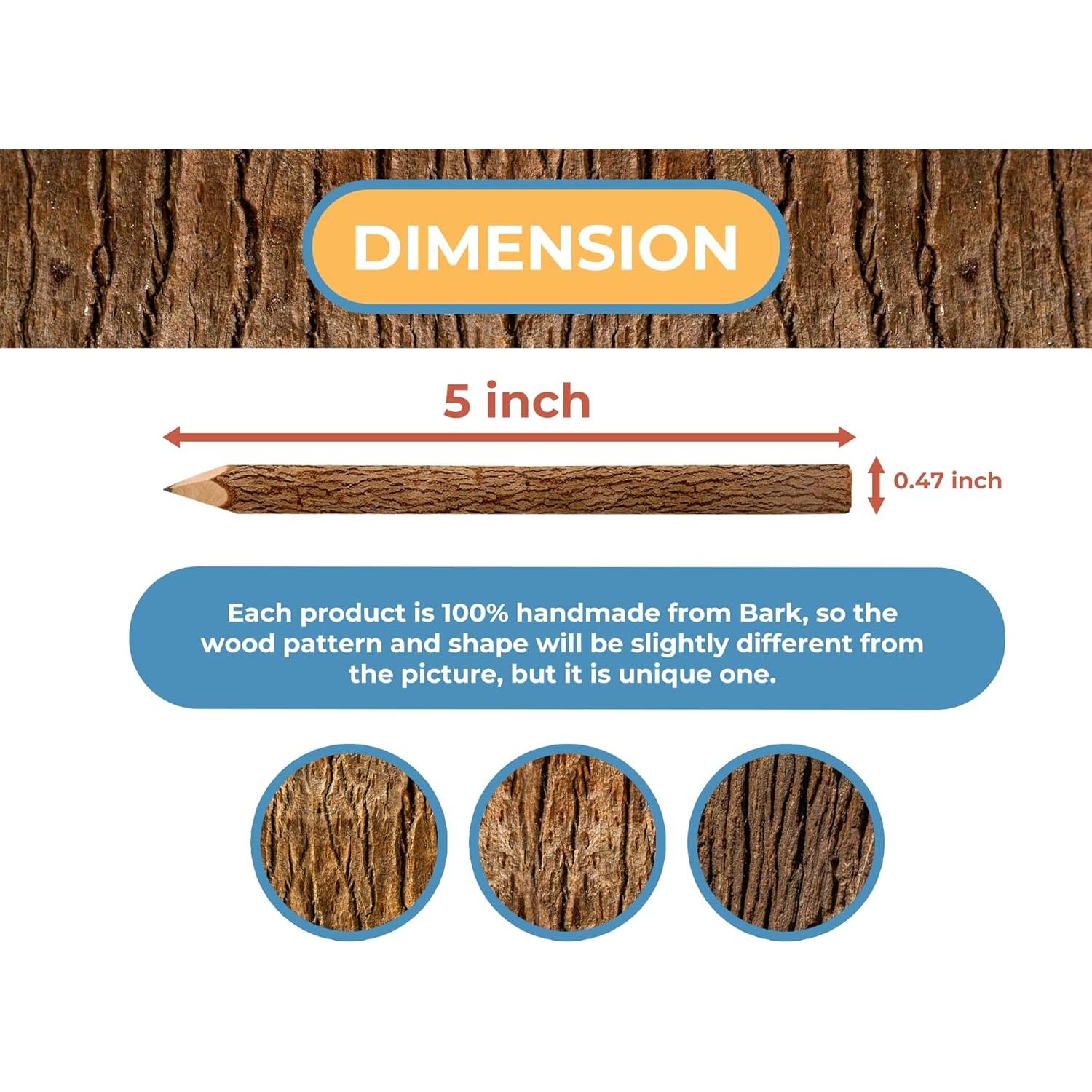 Lápices de Madera BSIRI Rústicos de 12 Unidades para Decoración