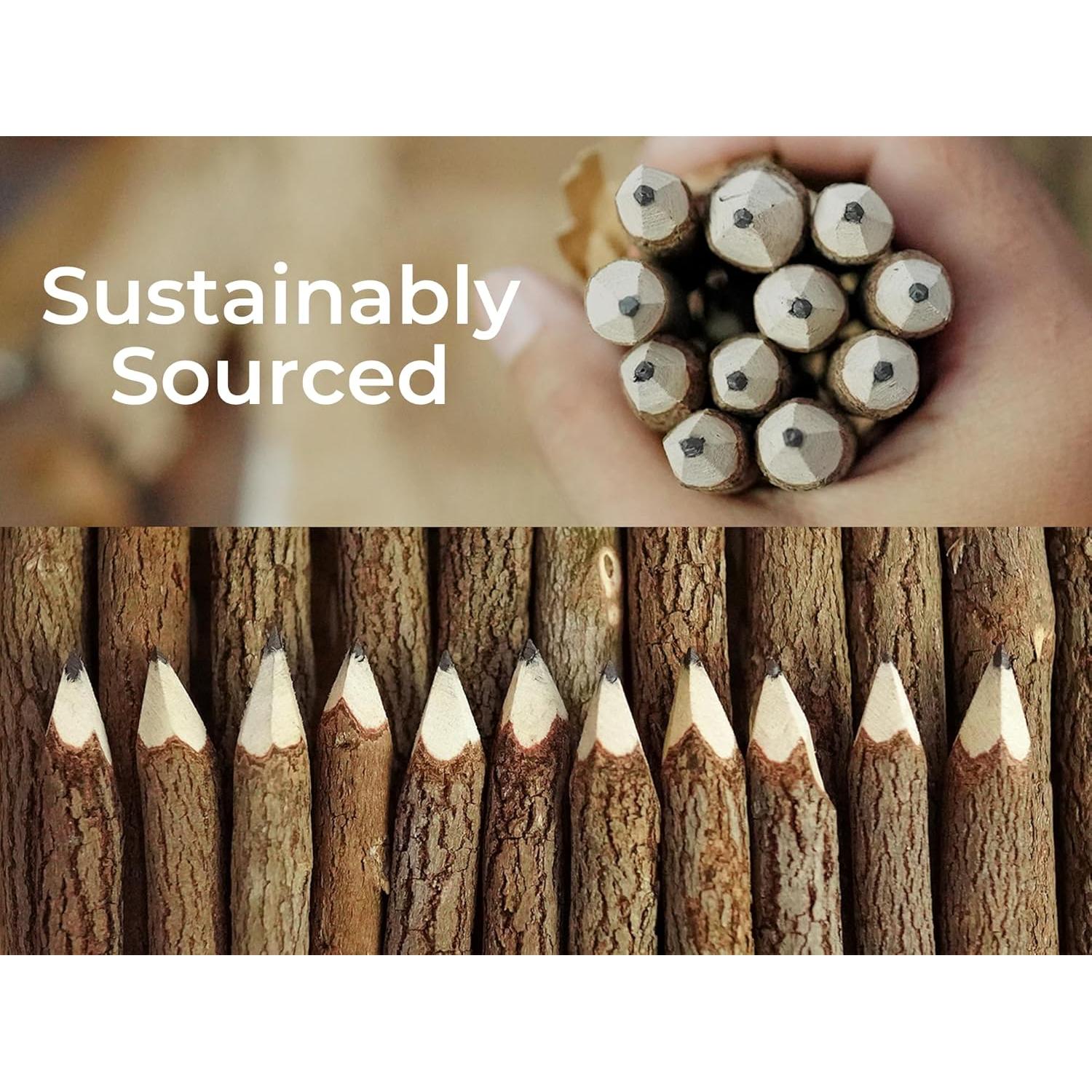 Lápices de Madera BSIRI Rústicos de 12 Unidades para Decoración