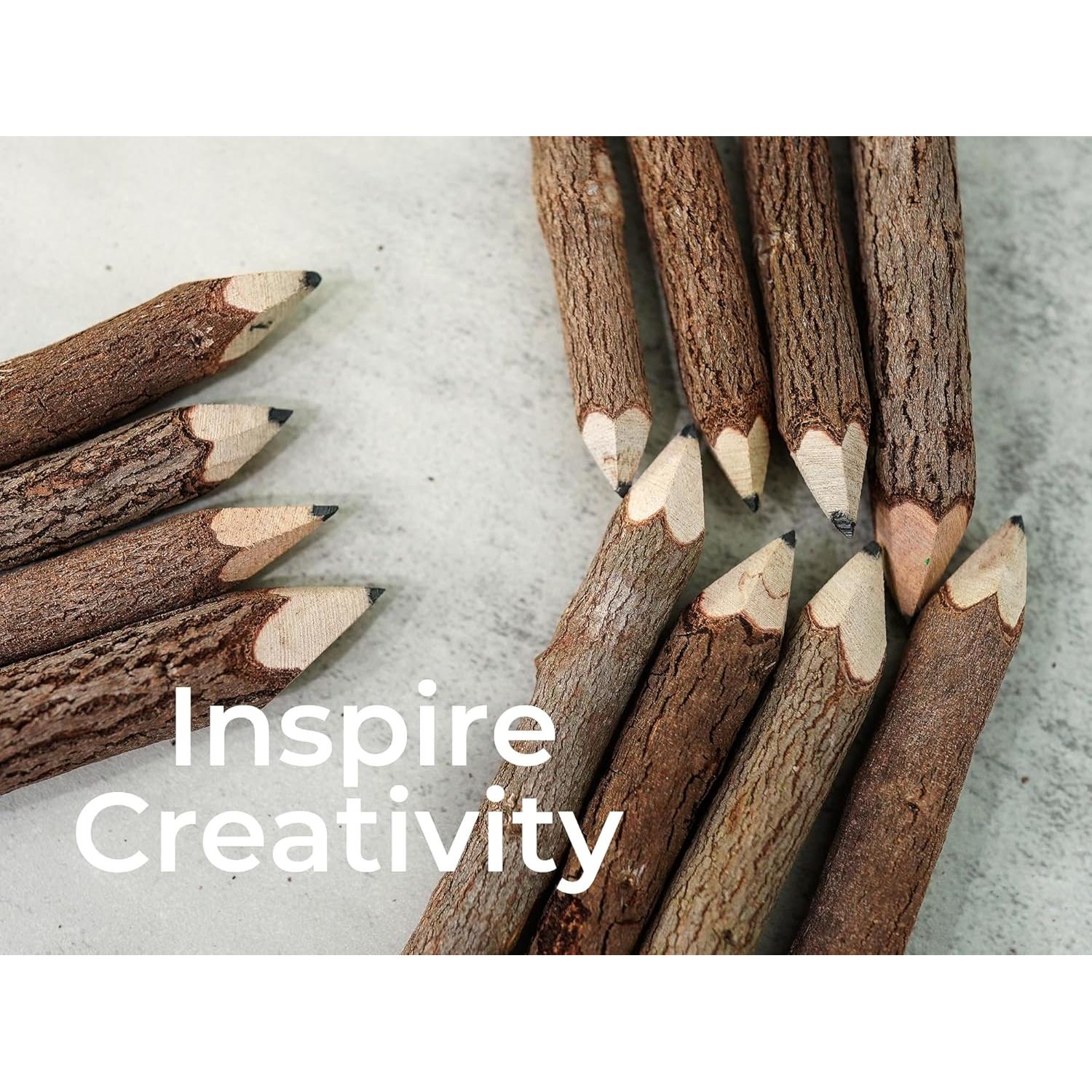 Lápices de Madera BSIRI Rústicos de 12 Unidades para Decoración