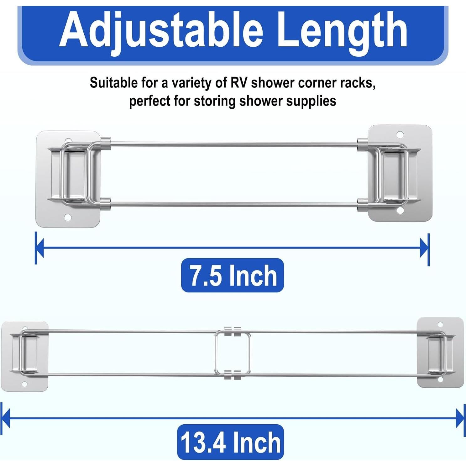 Barra de Almacenamiento de Esquina para Ducha RV BFXM 19-34 cm