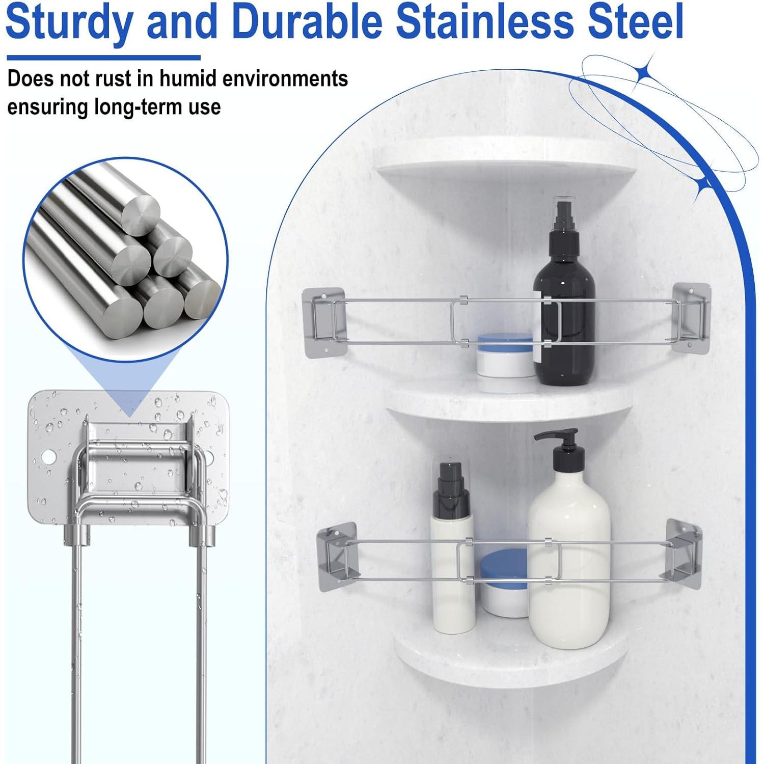 Barra de Almacenamiento de Esquina para Ducha RV BFXM 19-34 cm