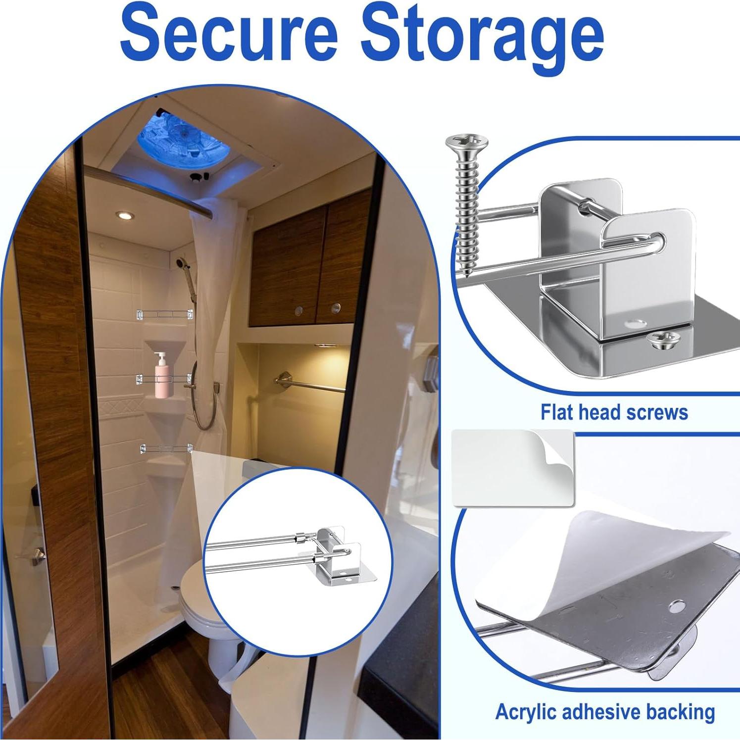 Barra de Almacenamiento de Esquina para Ducha RV BFXM 19-34 cm