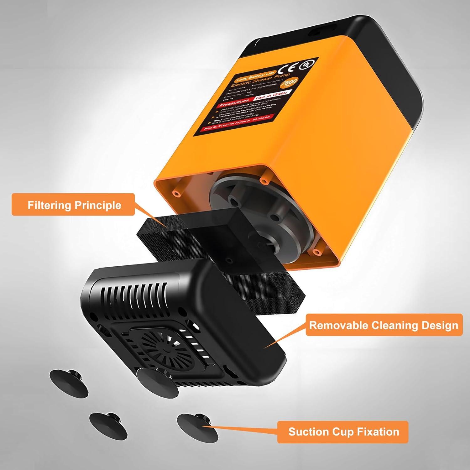 Ducha Portátil Luxsego 7800mAh Recargable con Pantalla LED