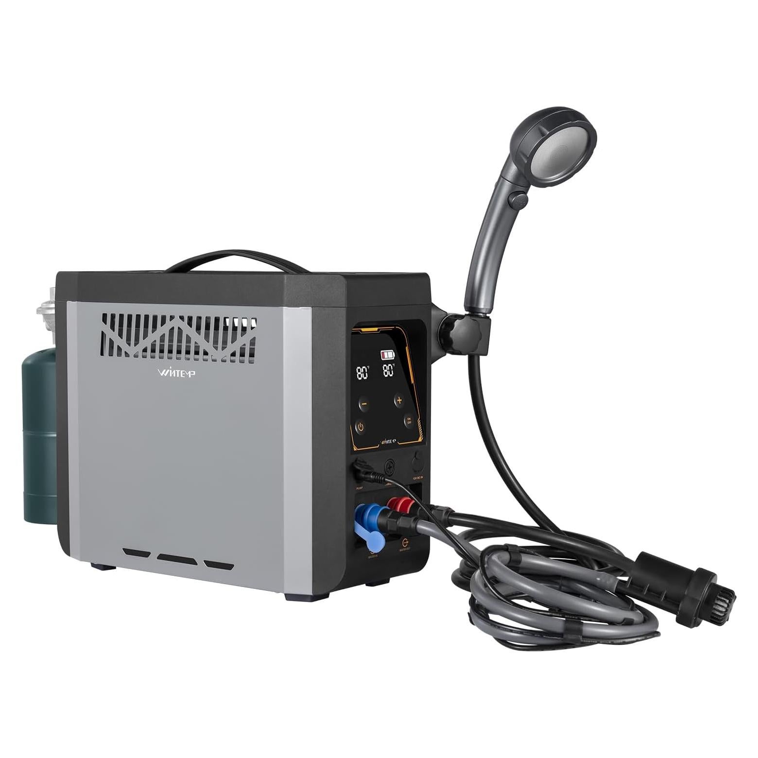 Ducha de Camping Portátil WINTEMP 6000W con Calentador a Propano