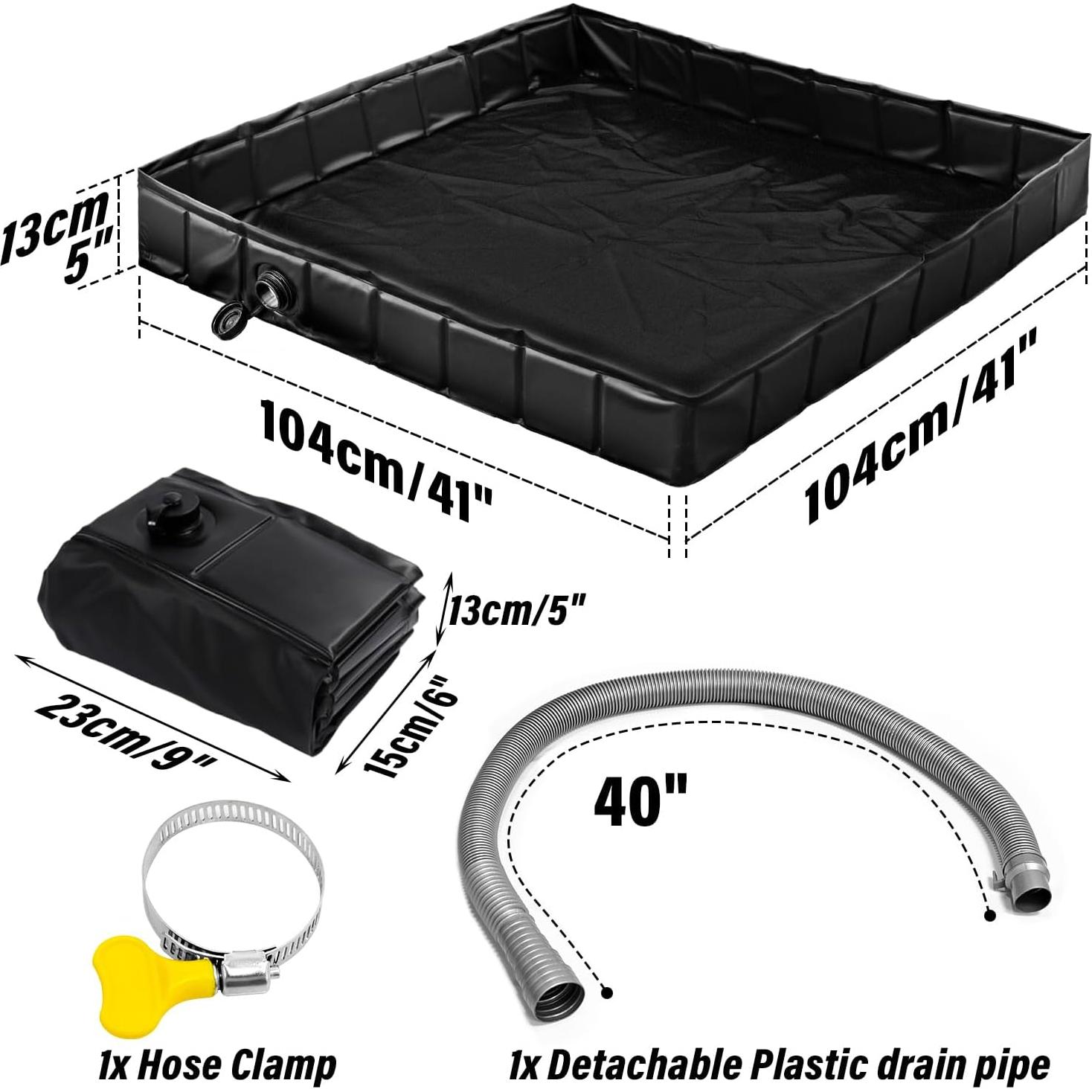 Base de Ducha Portátil Socpuro 104 cm Plegable con Drenaje