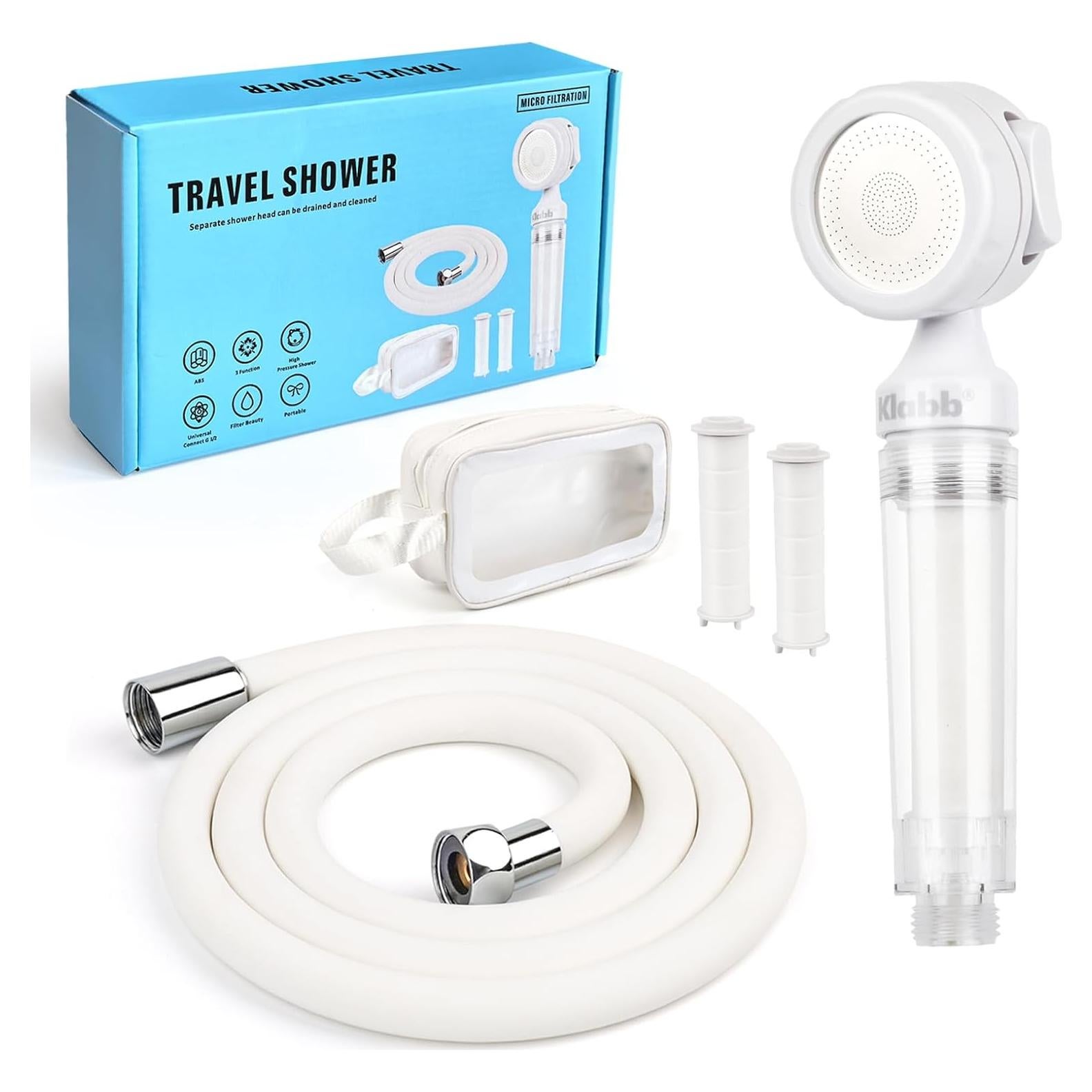 Kit de Ducha Portátil Klabb TS-01 con Filtros Reemplazables
