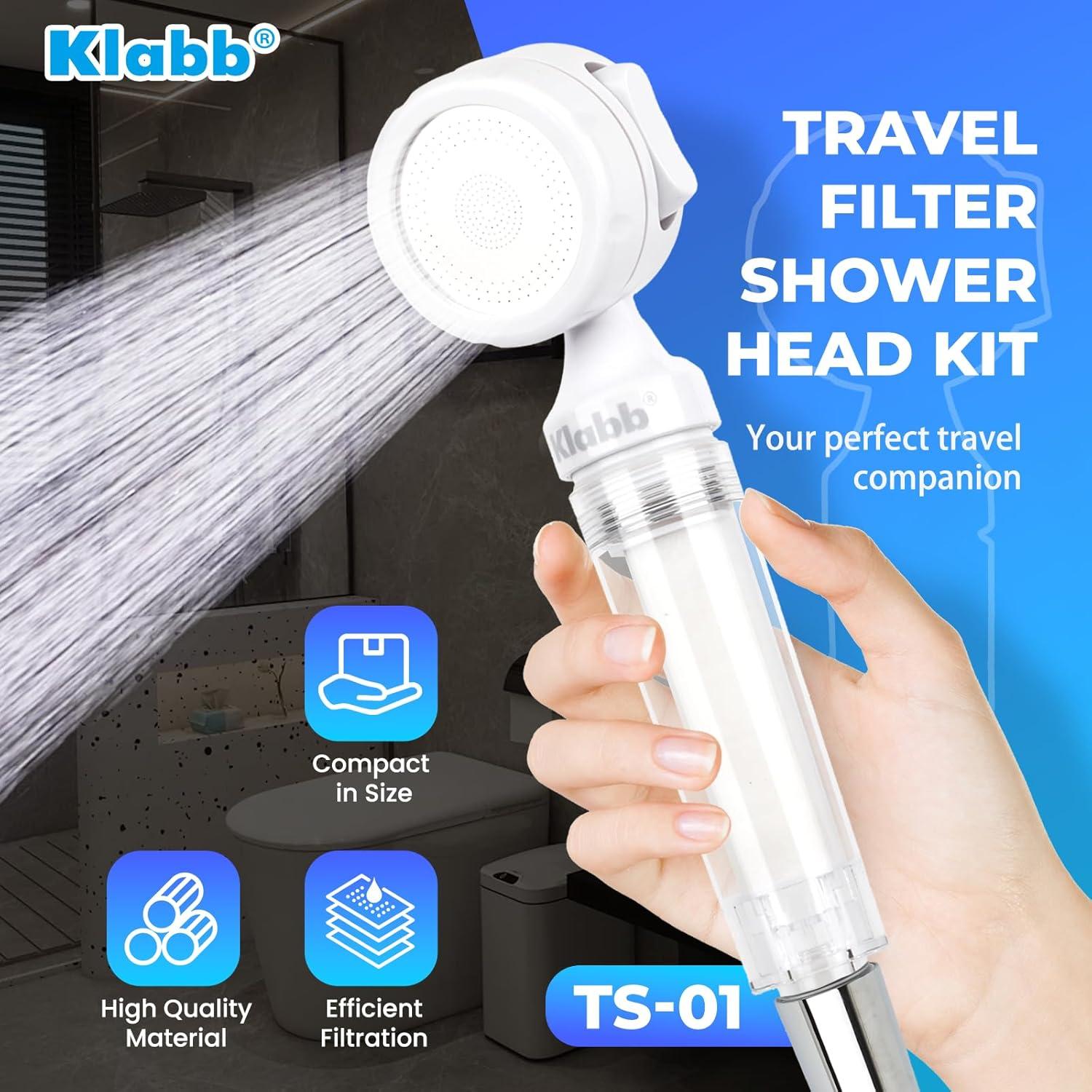 Kit de Ducha Portátil Klabb TS-01 con Filtros Reemplazables