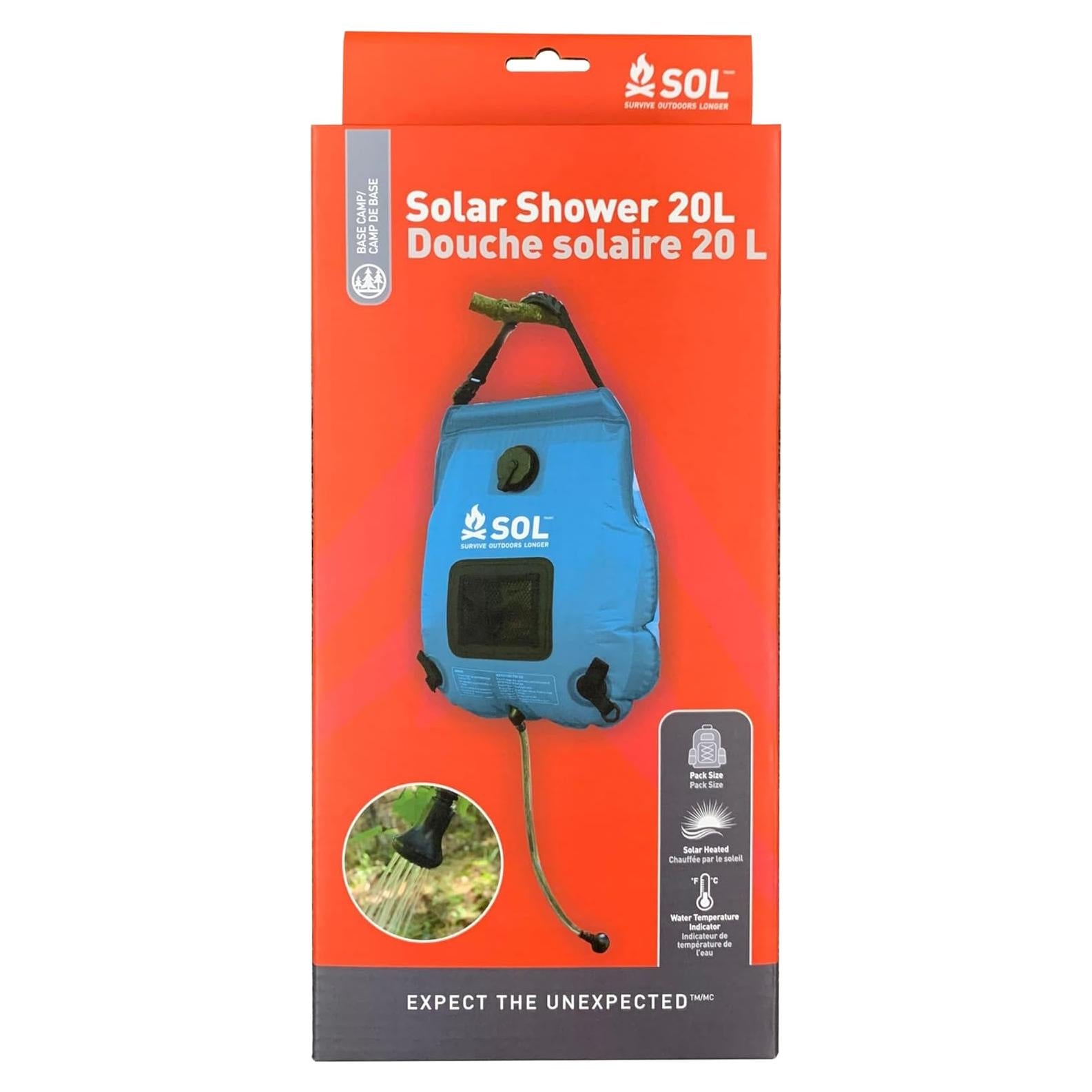 Ducha Solar Camping 20L S.O.L. Sobrevivir al Aire Libre