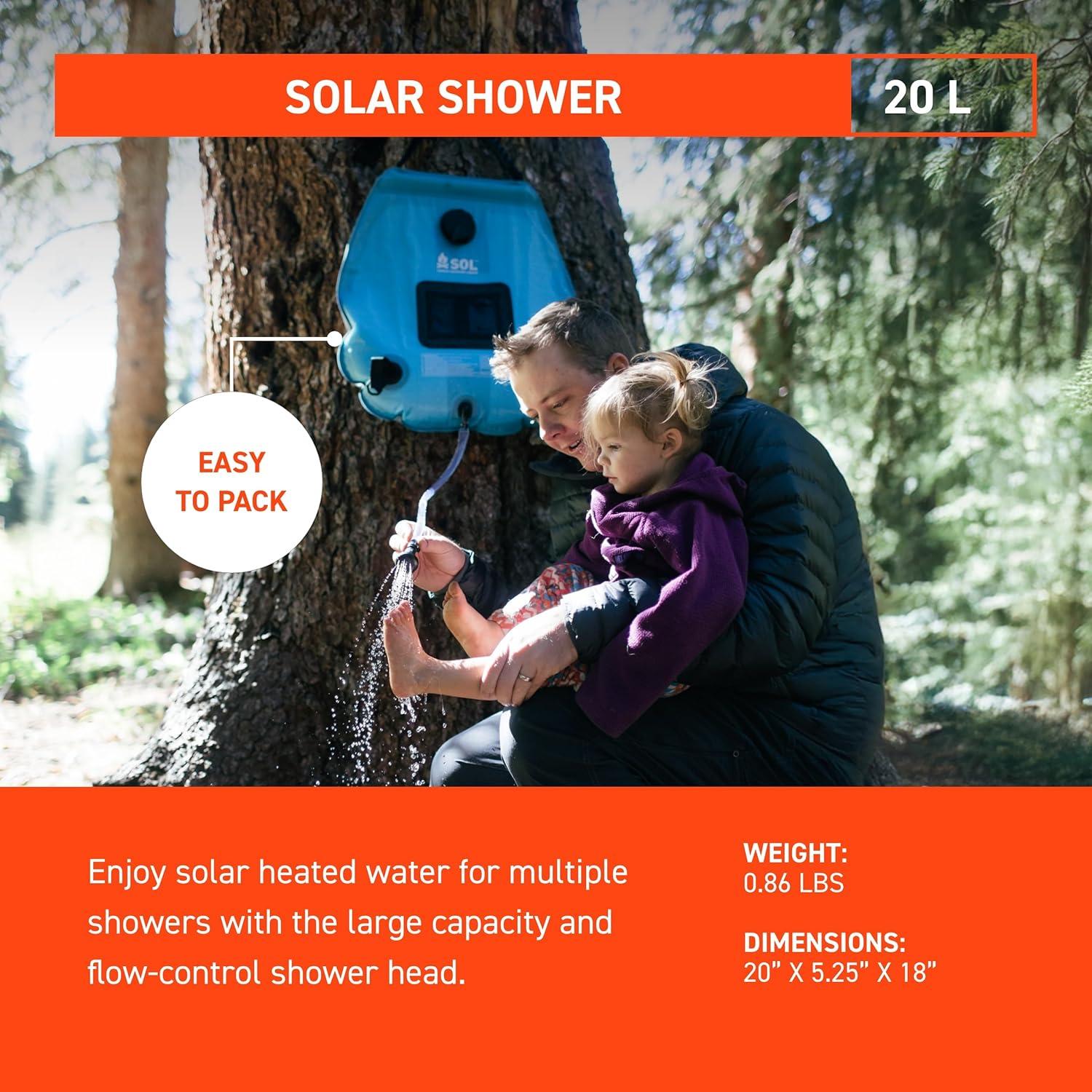 Ducha Solar Camping 20L S.O.L. Sobrevivir al Aire Libre