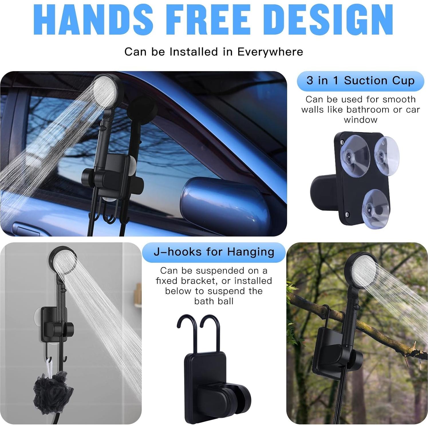 Ducha Portátil Spopal para Camping 10000mAh IPX8 5 Velocidades