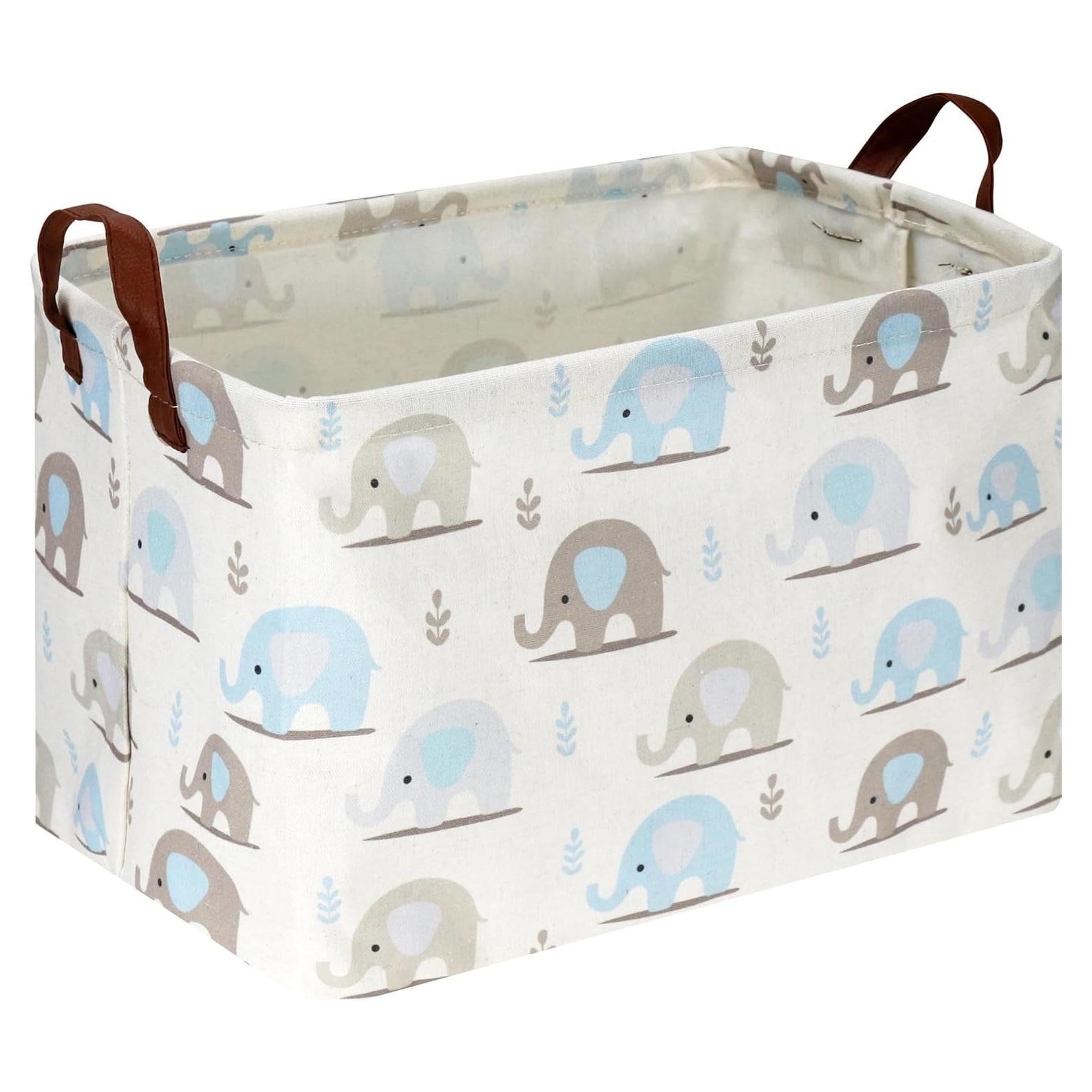 Cesta de Almacenamiento Plegable NTAOHAMPER Elefante Azul 37.8x25.9x24.9 cm