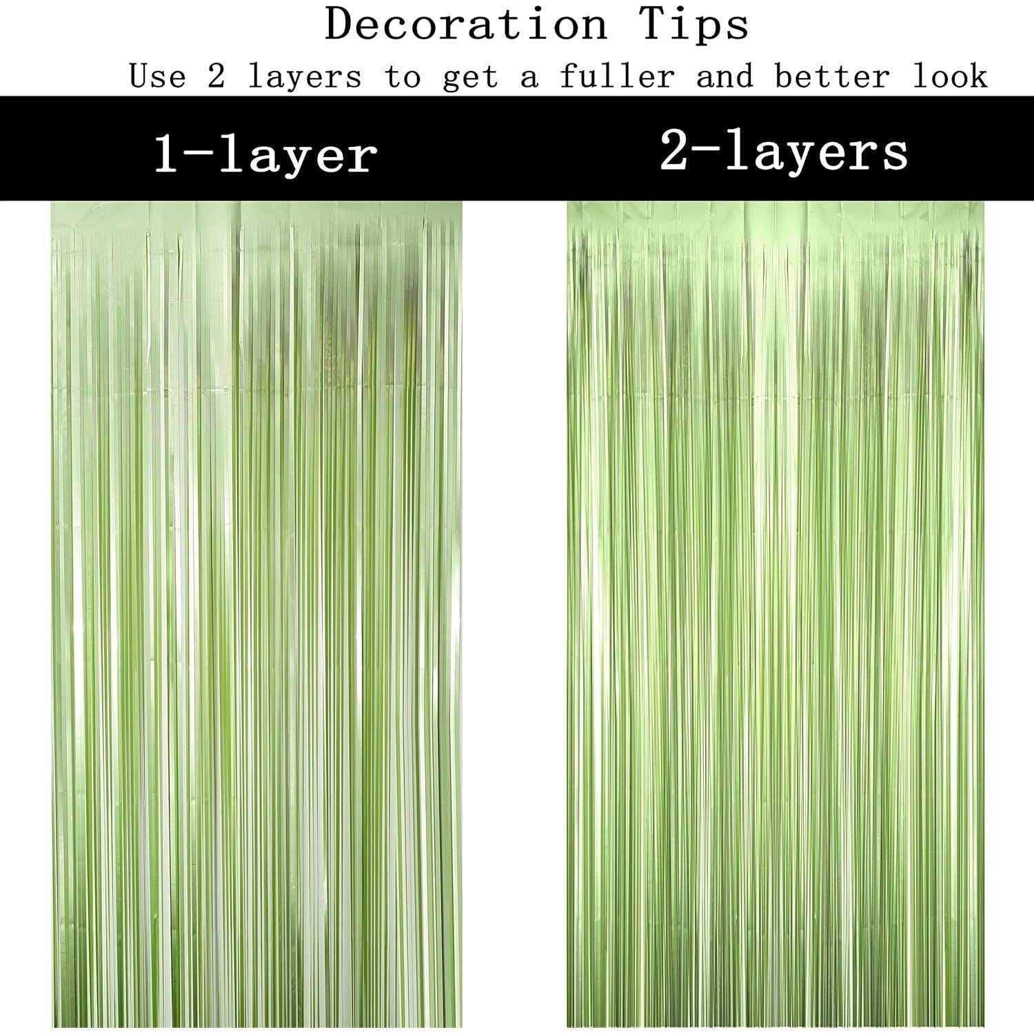 Cortinas de Flecos de Papel de Aluminio Verde JUICY MOOM 0.97m x 3m