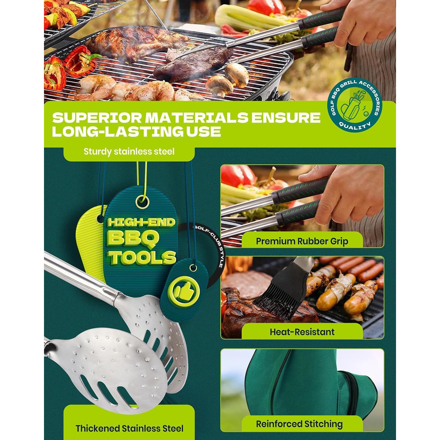 Set de Parrilla de Golf PARIGO 8 Piezas - Utensilios BBQ