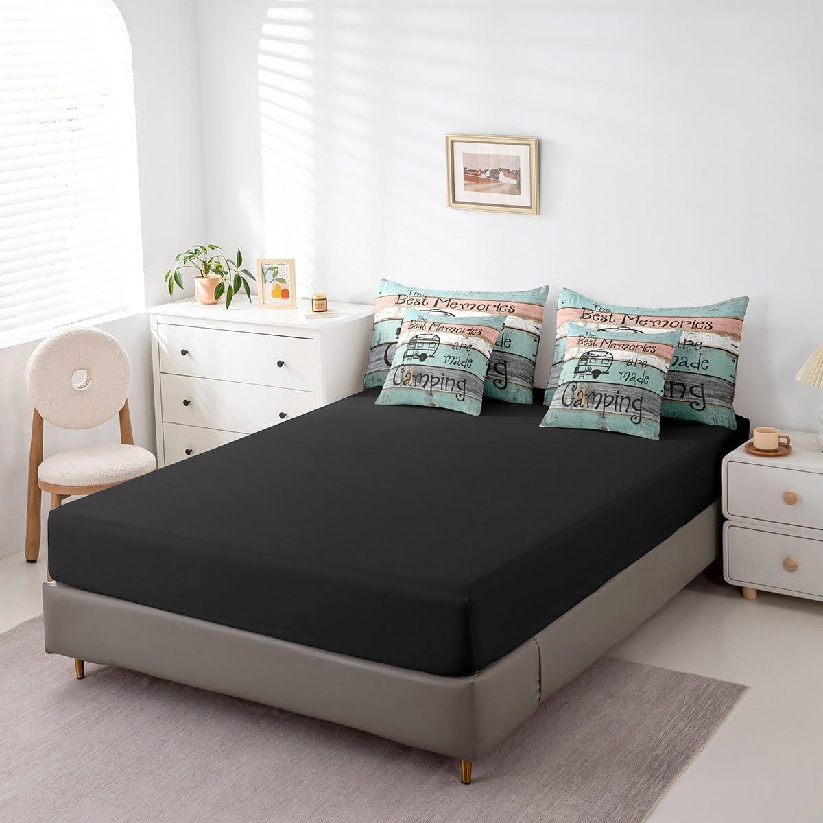 Conjunto de cama Erosebridal 7 piezas Queen Camping Verde