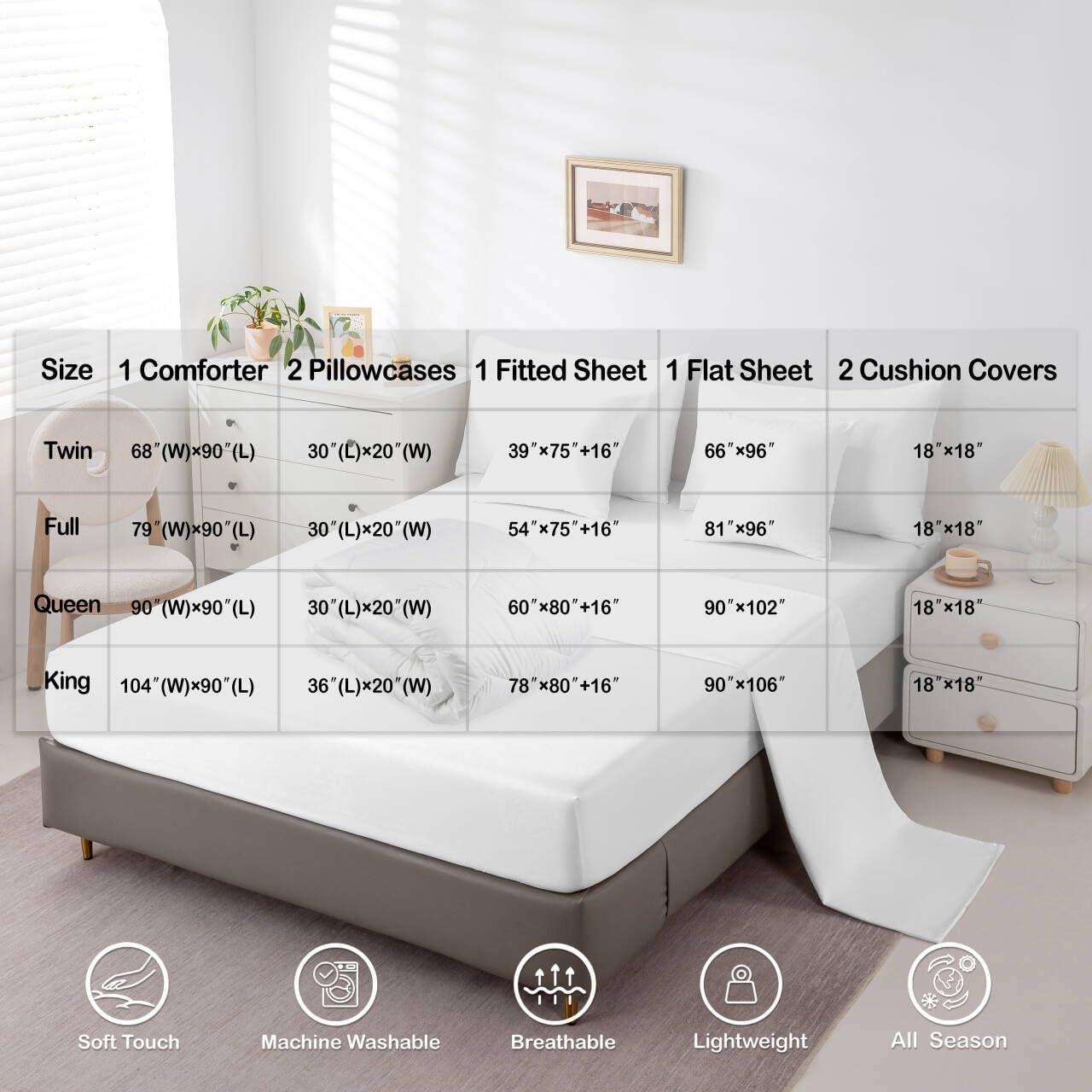 Conjunto de cama Erosebridal 7 piezas Queen Camping Verde