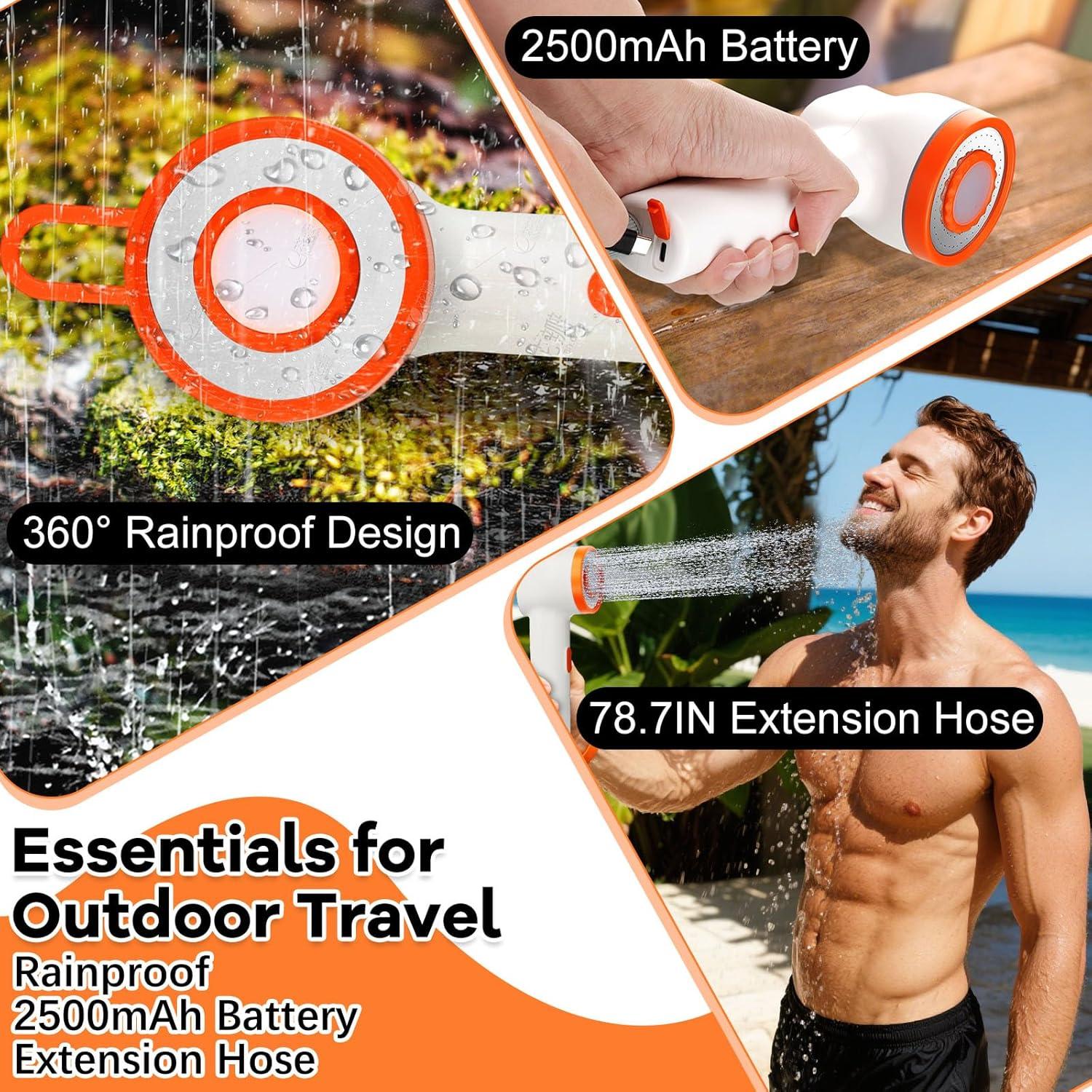 Ducha Portátil FODAHRWS ZH-FBA con Calentador y Luz LED