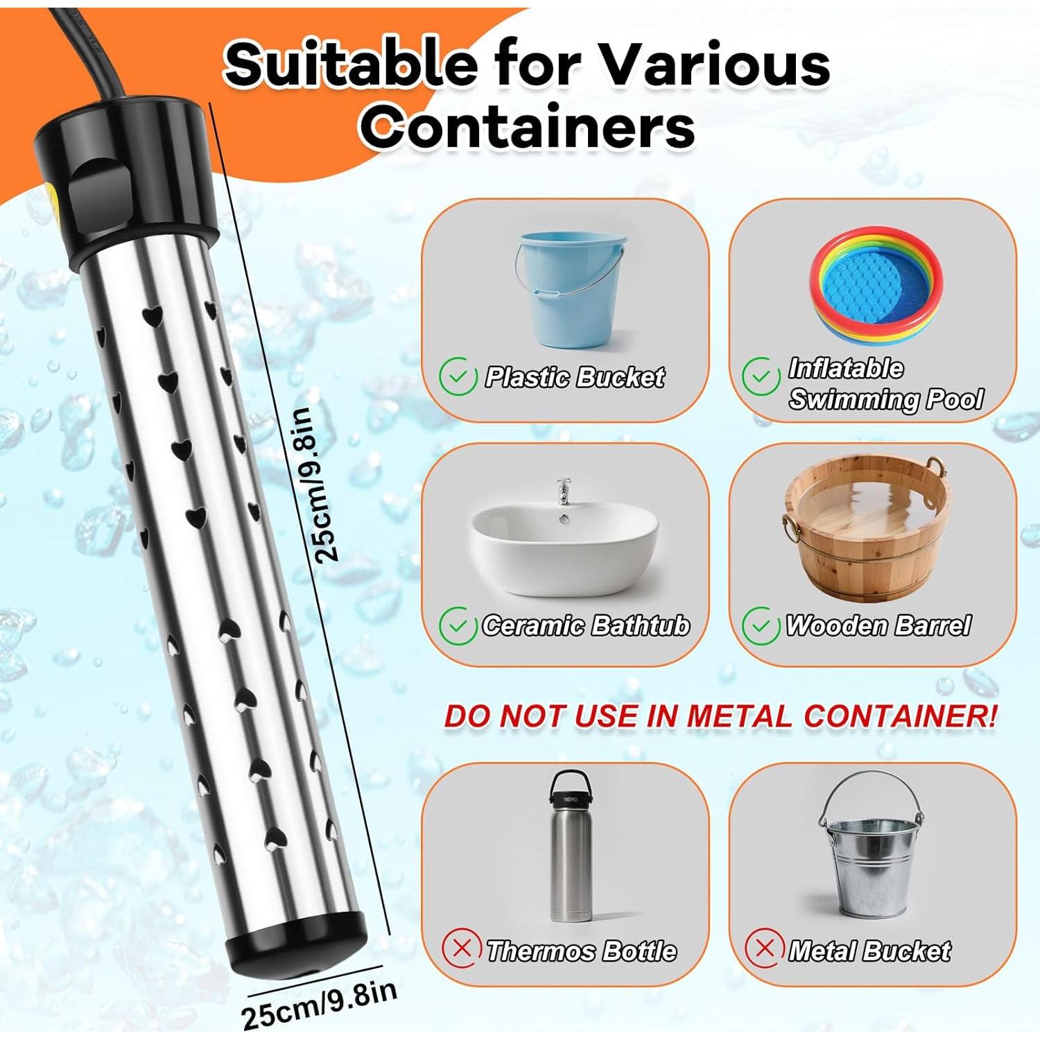 Ducha Portátil FODAHRWS ZH-FBA con Calentador y Luz LED