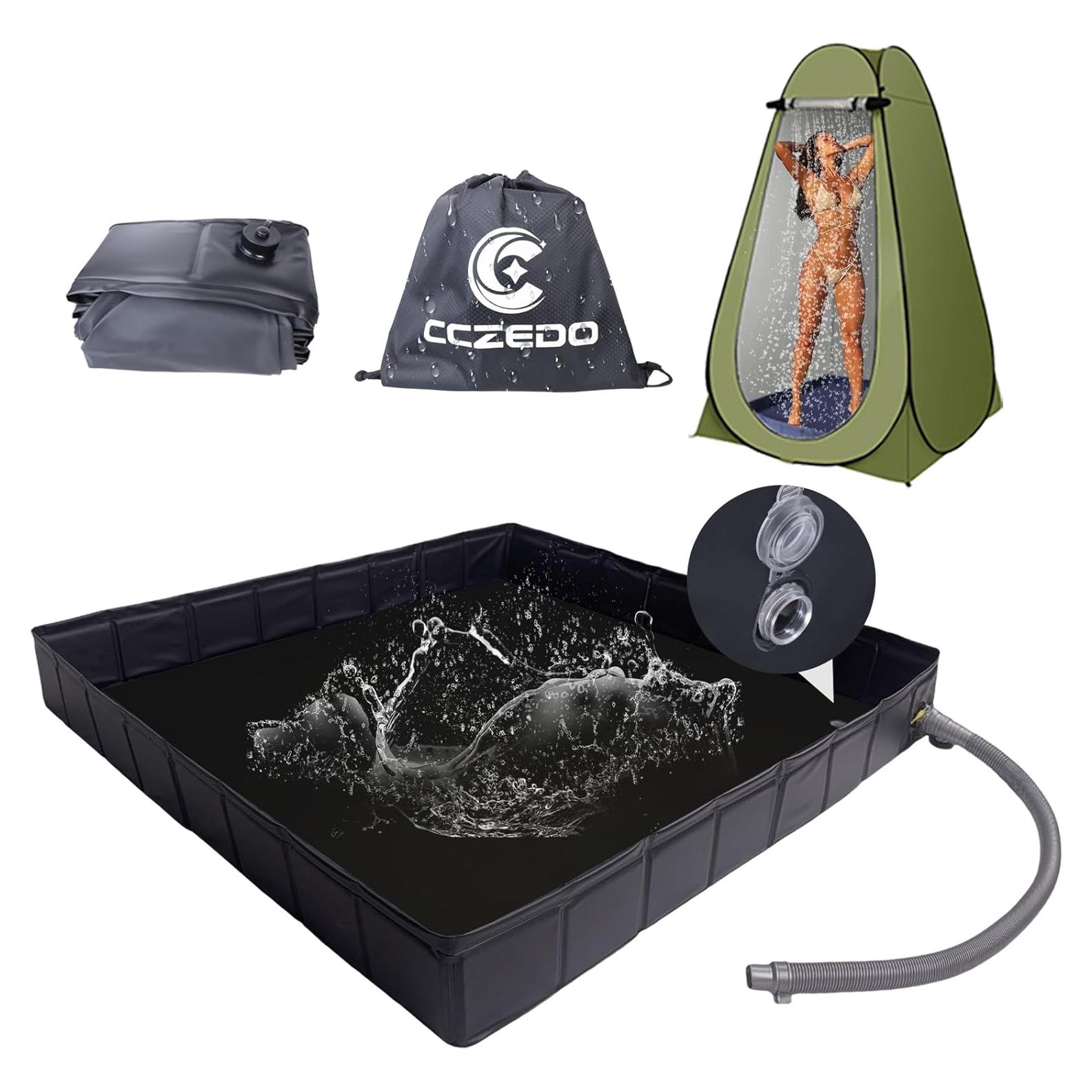 Base de Ducha Portátil CCZedo SO - Plegable con Drenaje y Bolsa
