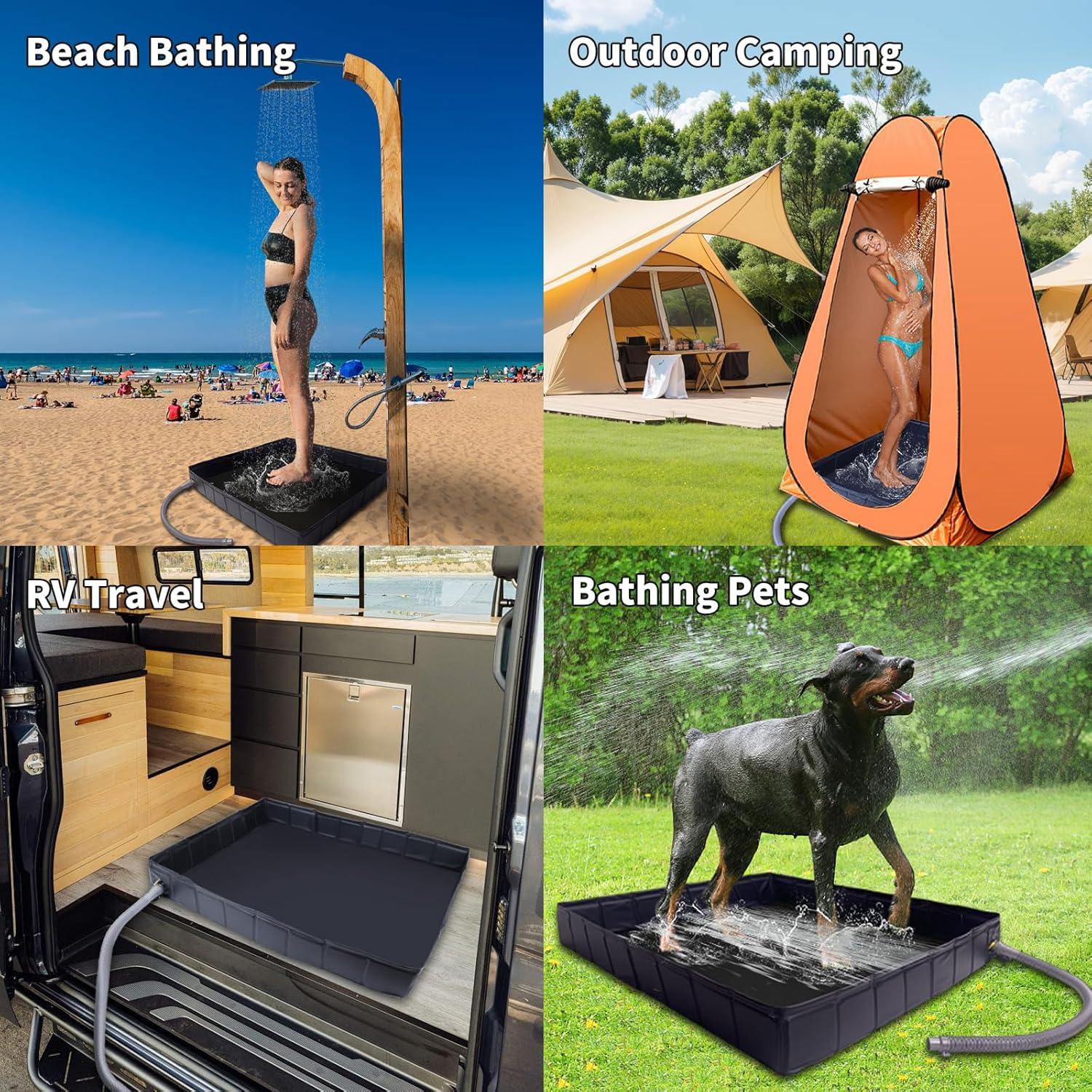 Base de Ducha Portátil CCZedo SO - Plegable con Drenaje y Bolsa