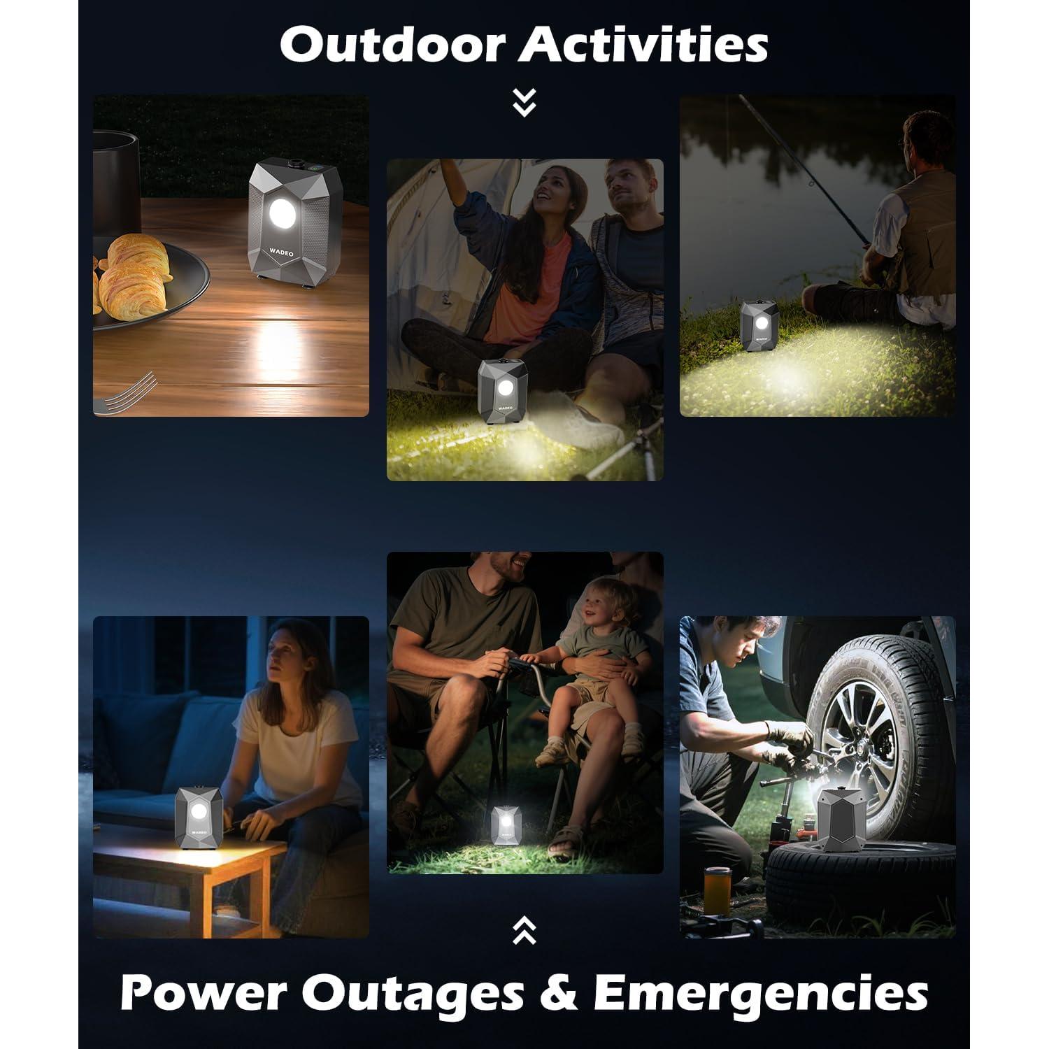 Ducha Portátil WADEO 6000mAh con Luz LED y 5 Niveles de Presión