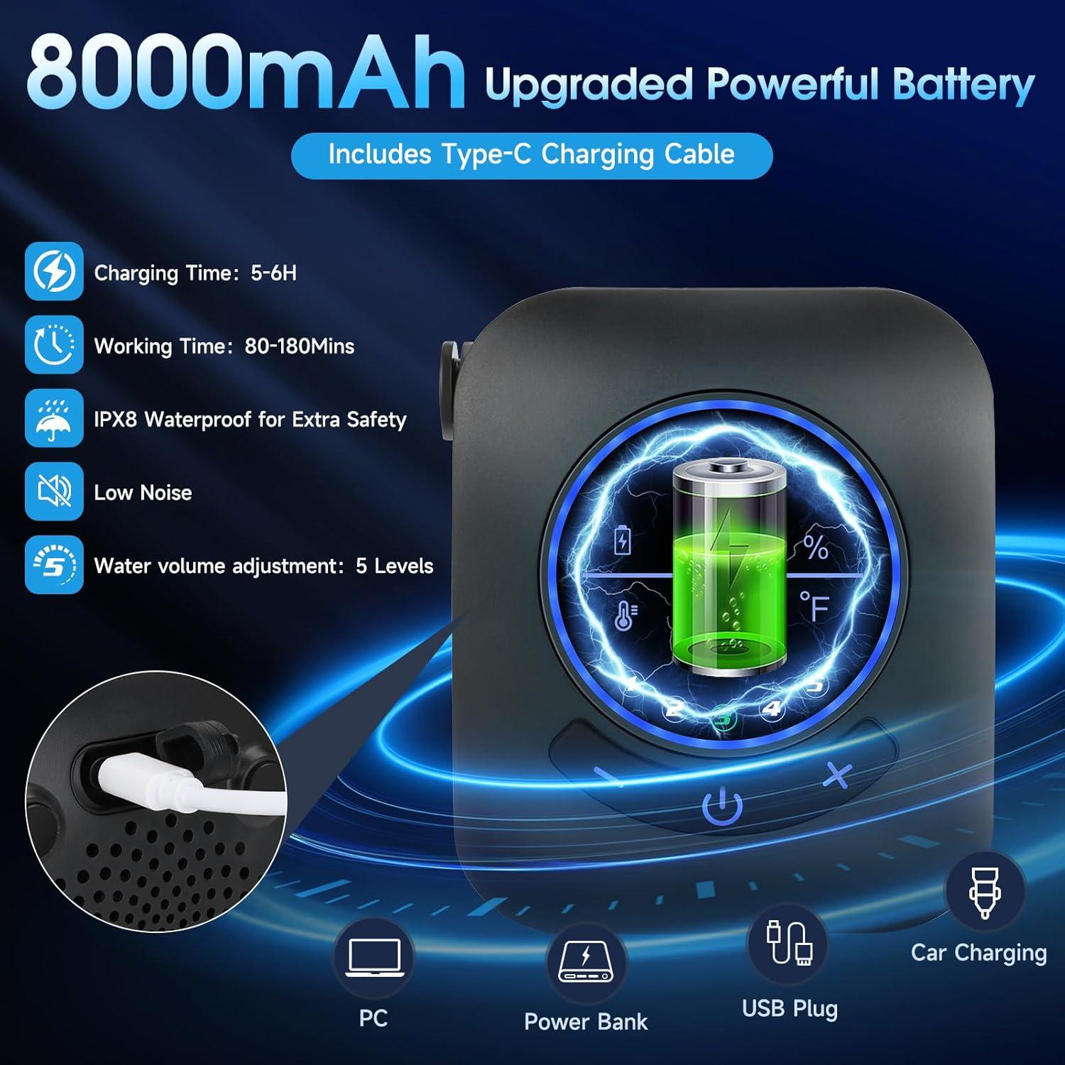 Ducha Portátil Yimserk YS-OSBK5H con Calentador 2000W 6L/min