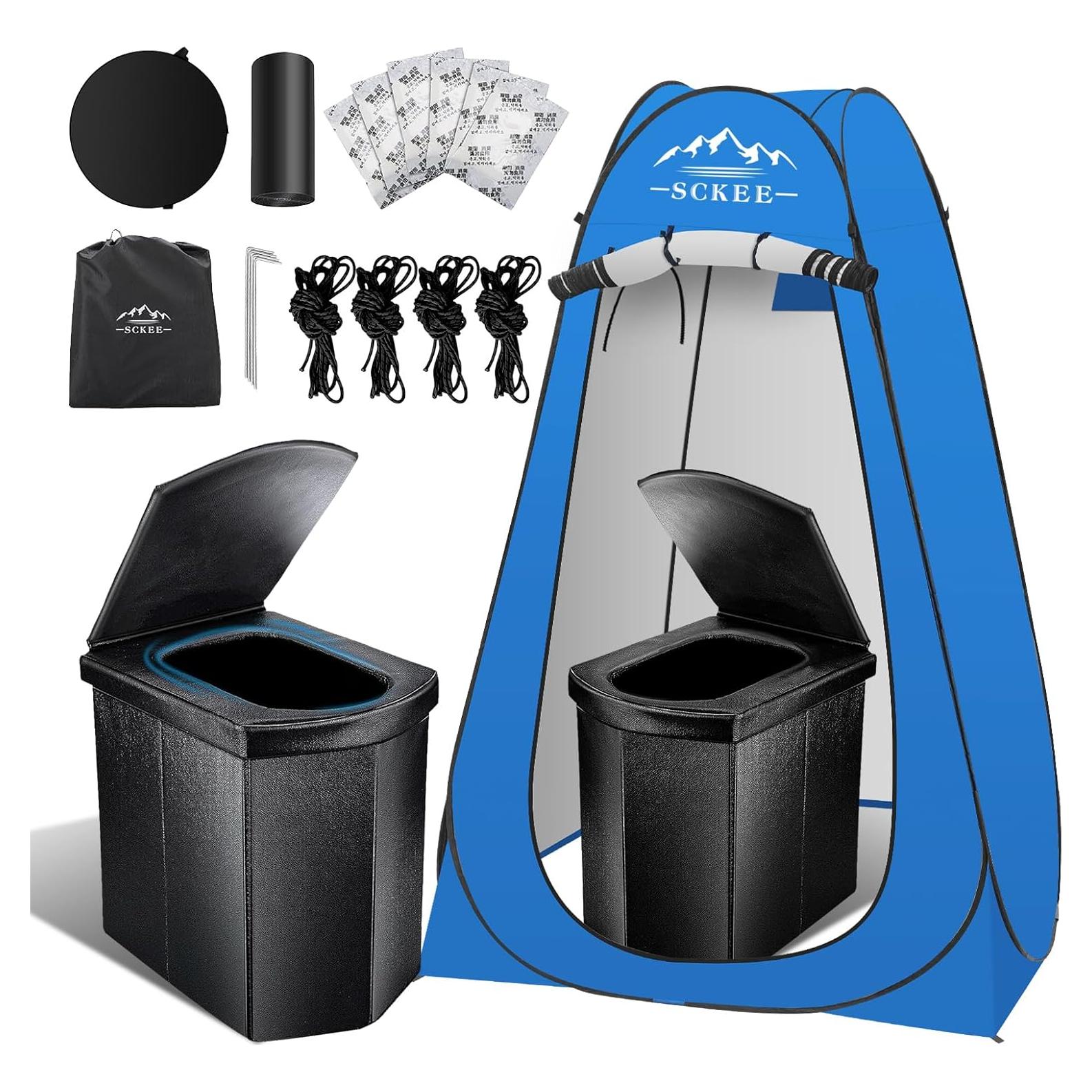 Inodoro Portátil Sckee XL con Carpa de Privacidad Plegable