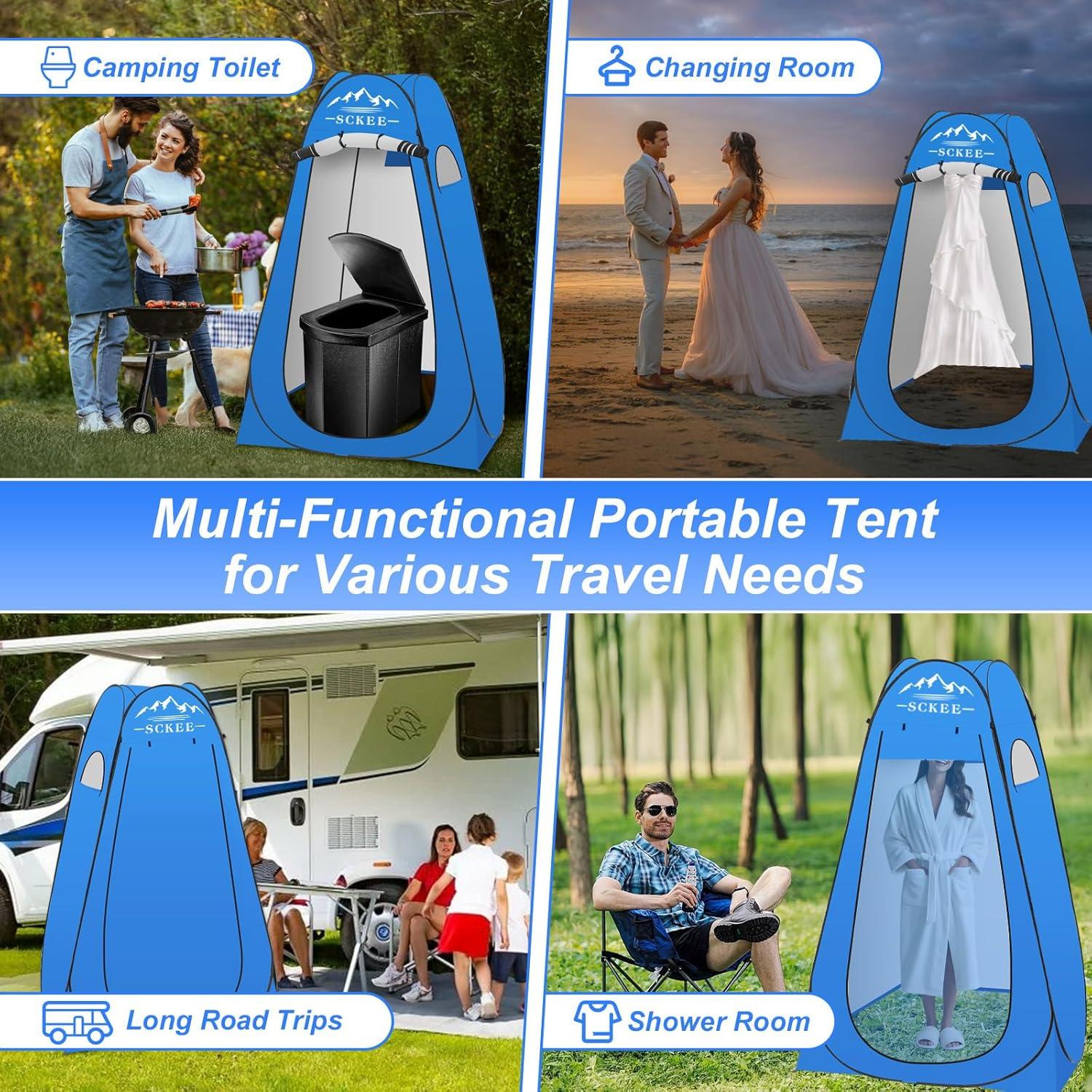 Inodoro Portátil Sckee XL con Carpa de Privacidad Plegable