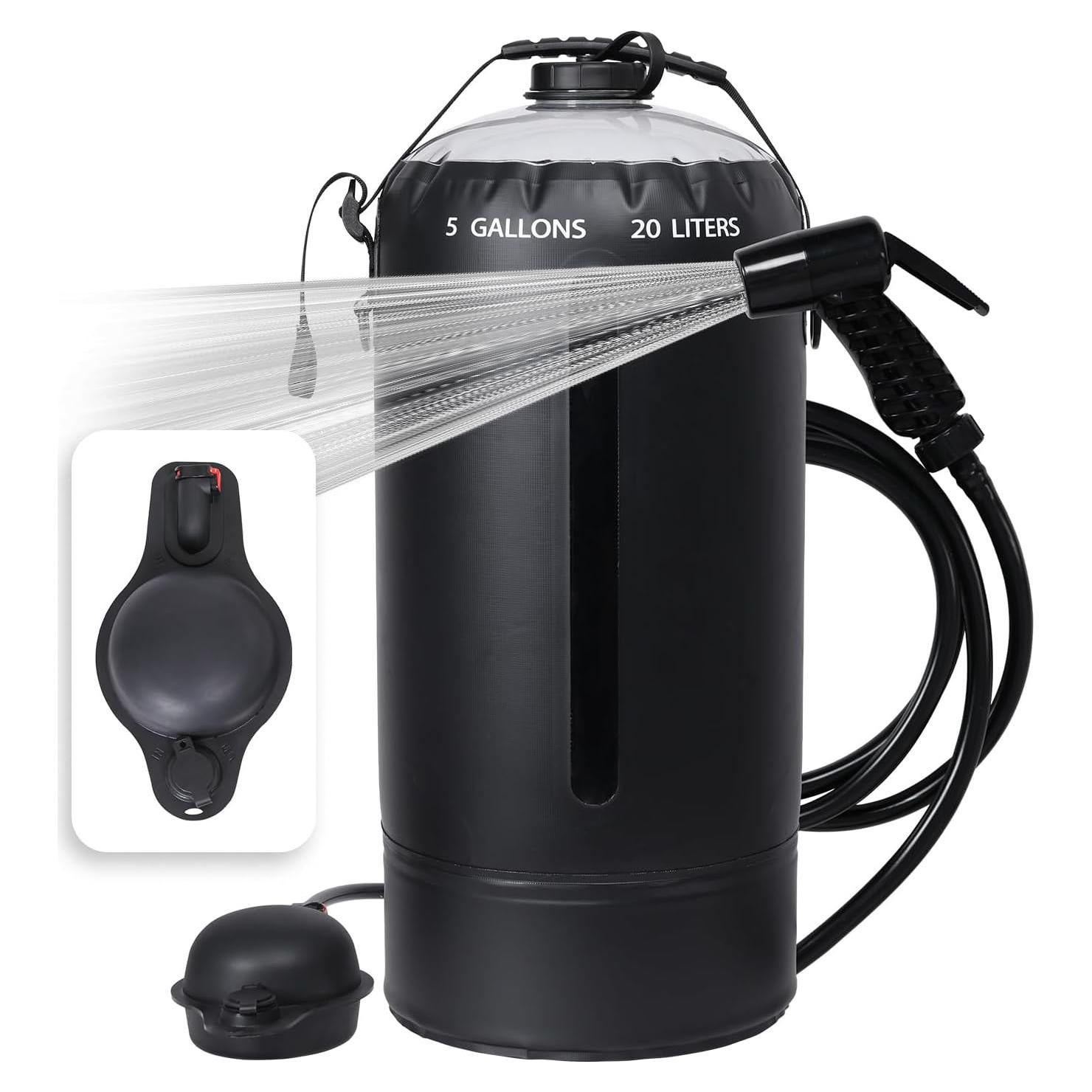 Bolsa de Ducha Solar Portátil Aircity 20L con Bomba de Pie