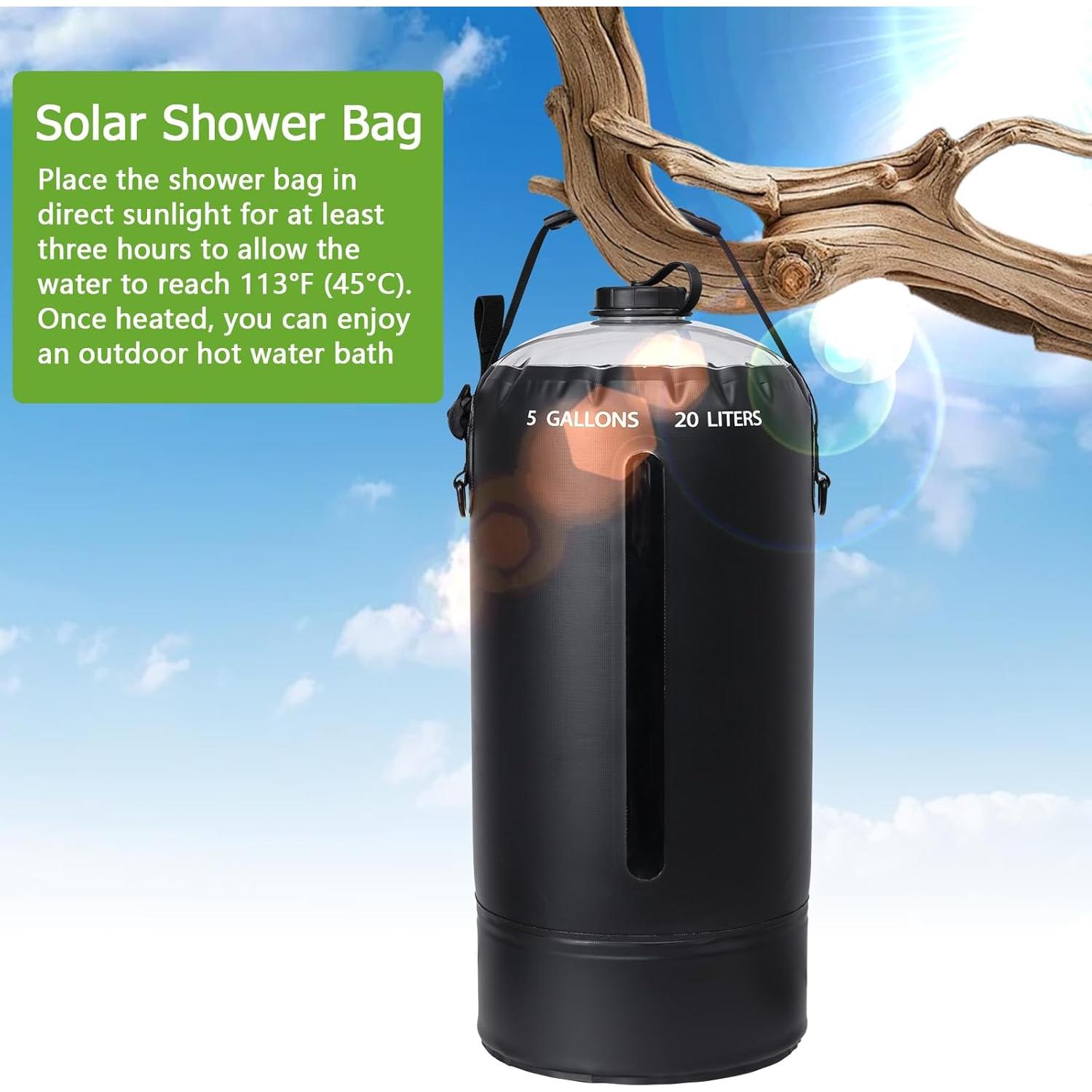 Bolsa de Ducha Solar Portátil Aircity 20L con Bomba de Pie