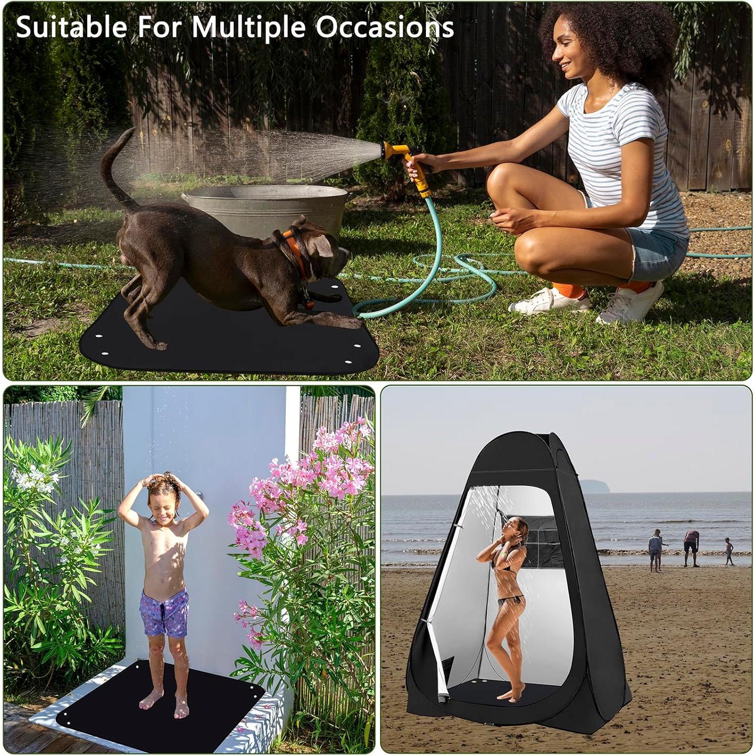 Alfombra de Ducha Portátil QTRQTR 100 cm Impermeable