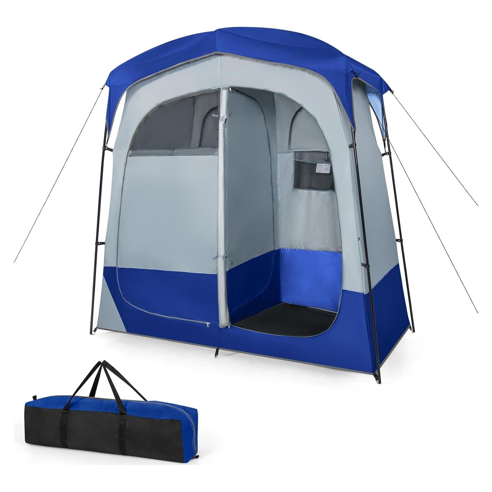 Carpa de Ducha Tangkula Doble 2 Personas 210.82x106.68cm