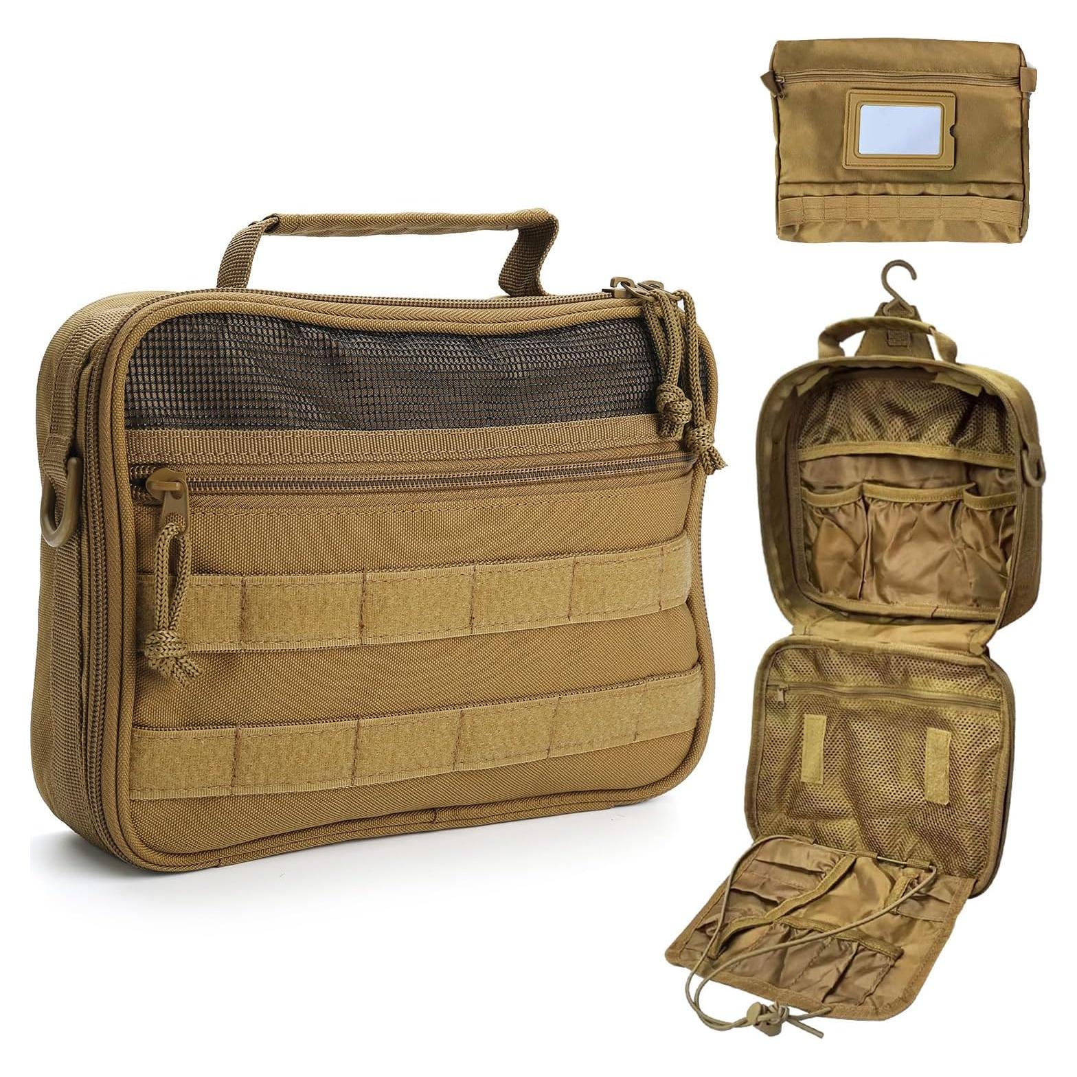 Bolsa de Aseo Táctica SUNRISING para Hombres - Caqui