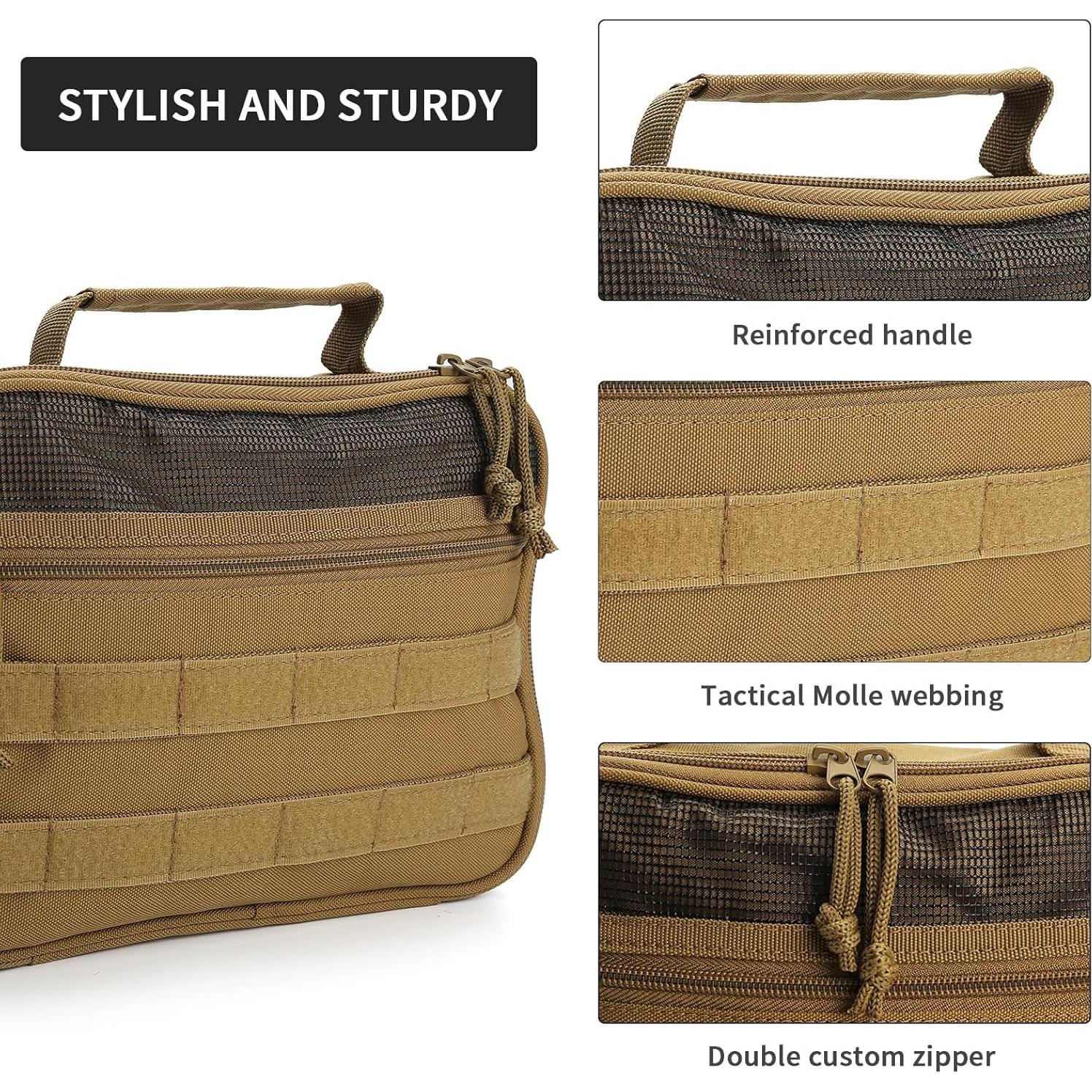 Bolsa de Aseo Táctica SUNRISING para Hombres - Caqui