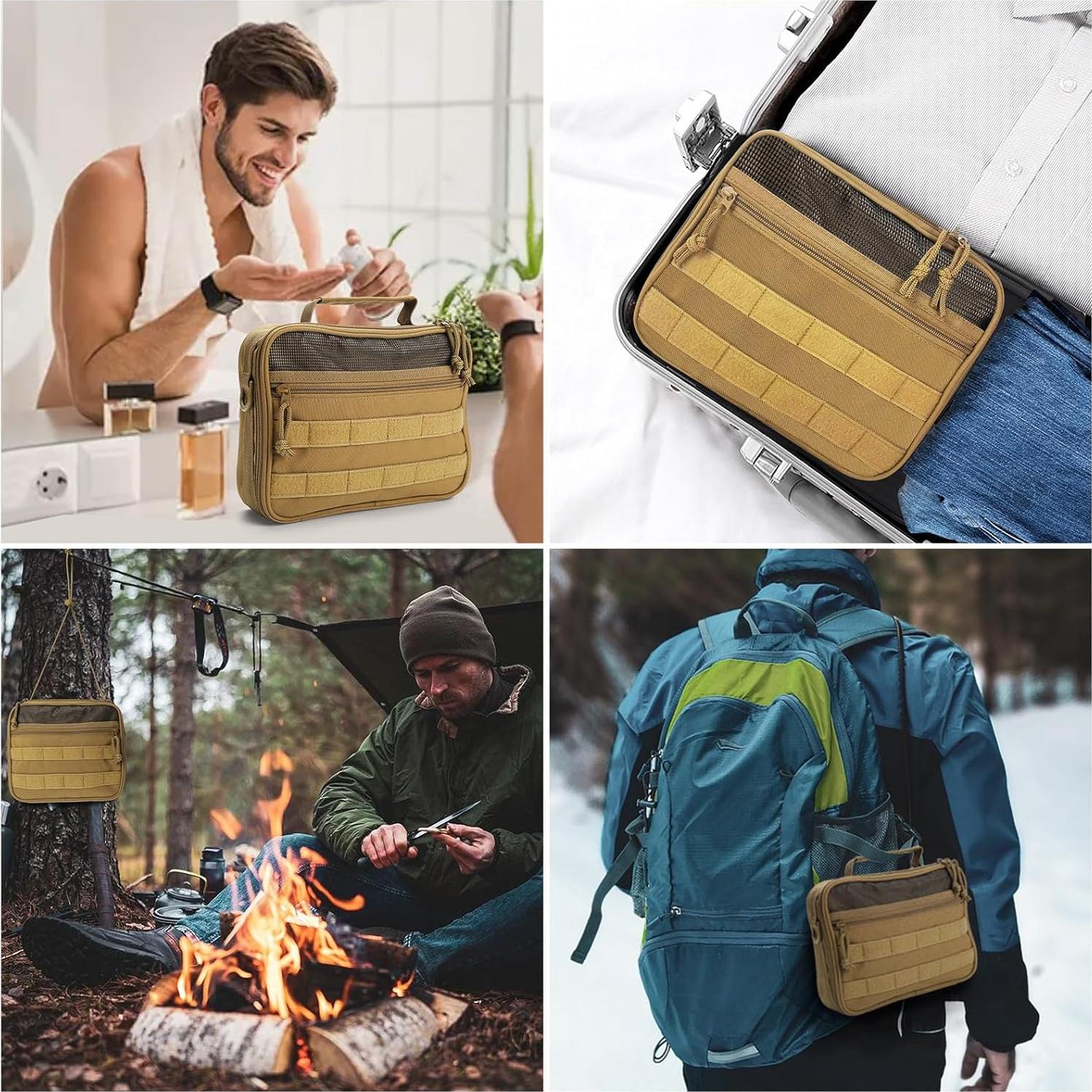 Bolsa de Aseo Táctica SUNRISING para Hombres - Caqui