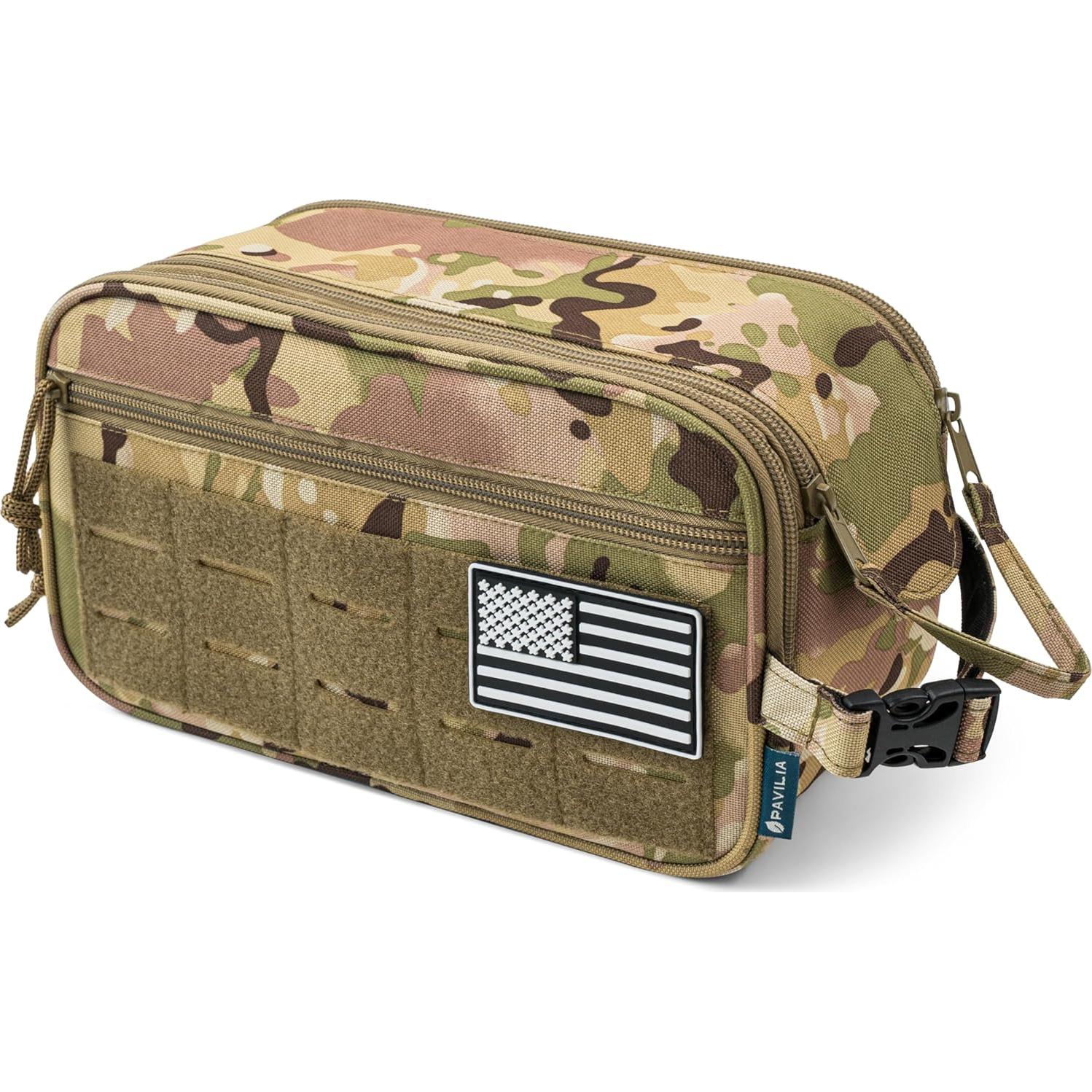 Bolsa de Aseo Táctica PAVILIA para Hombres Camo 27.9x11.4x15.2cm