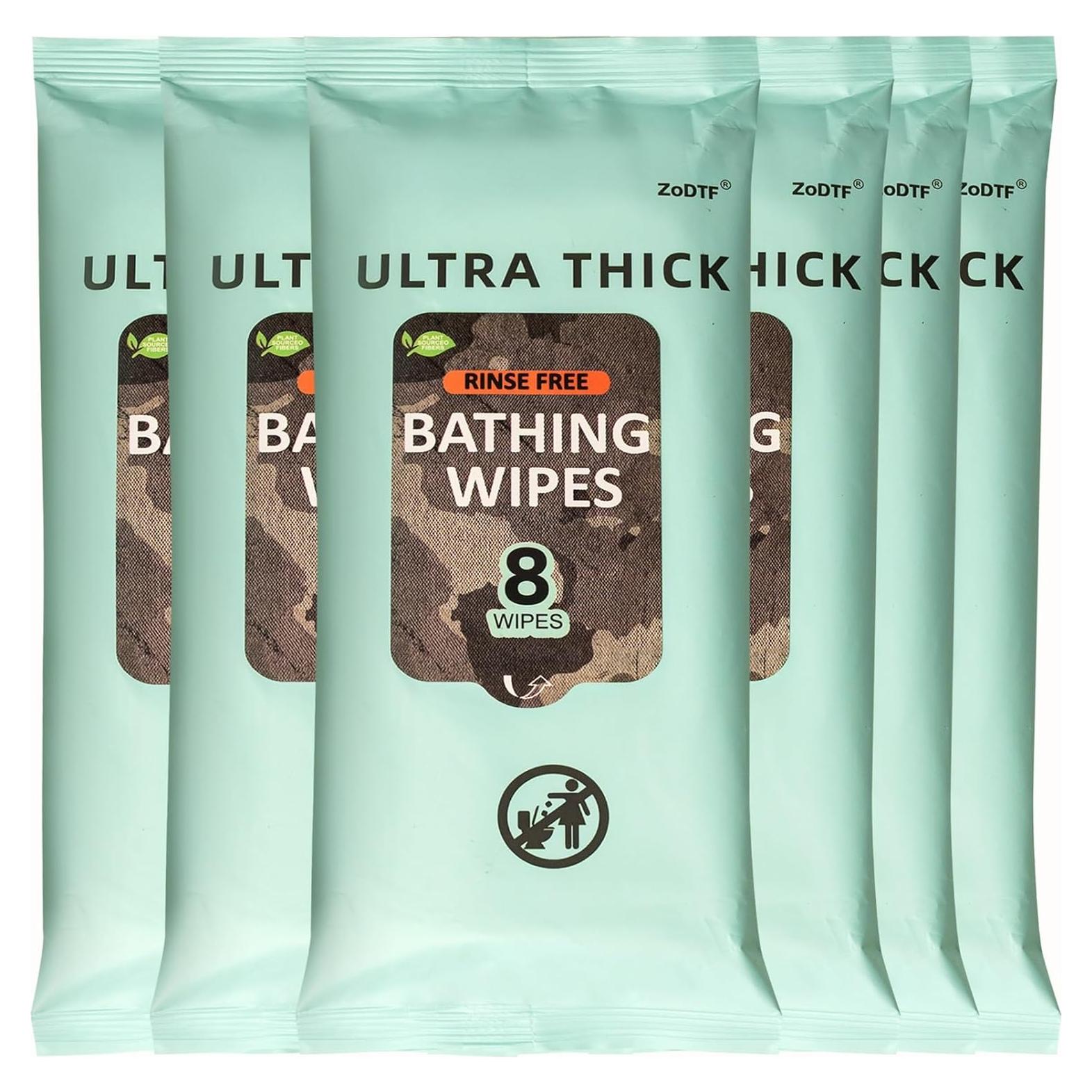 Toallitas de Ducha Sin Enjuague ZODTF - 6 Paquetes Adulto