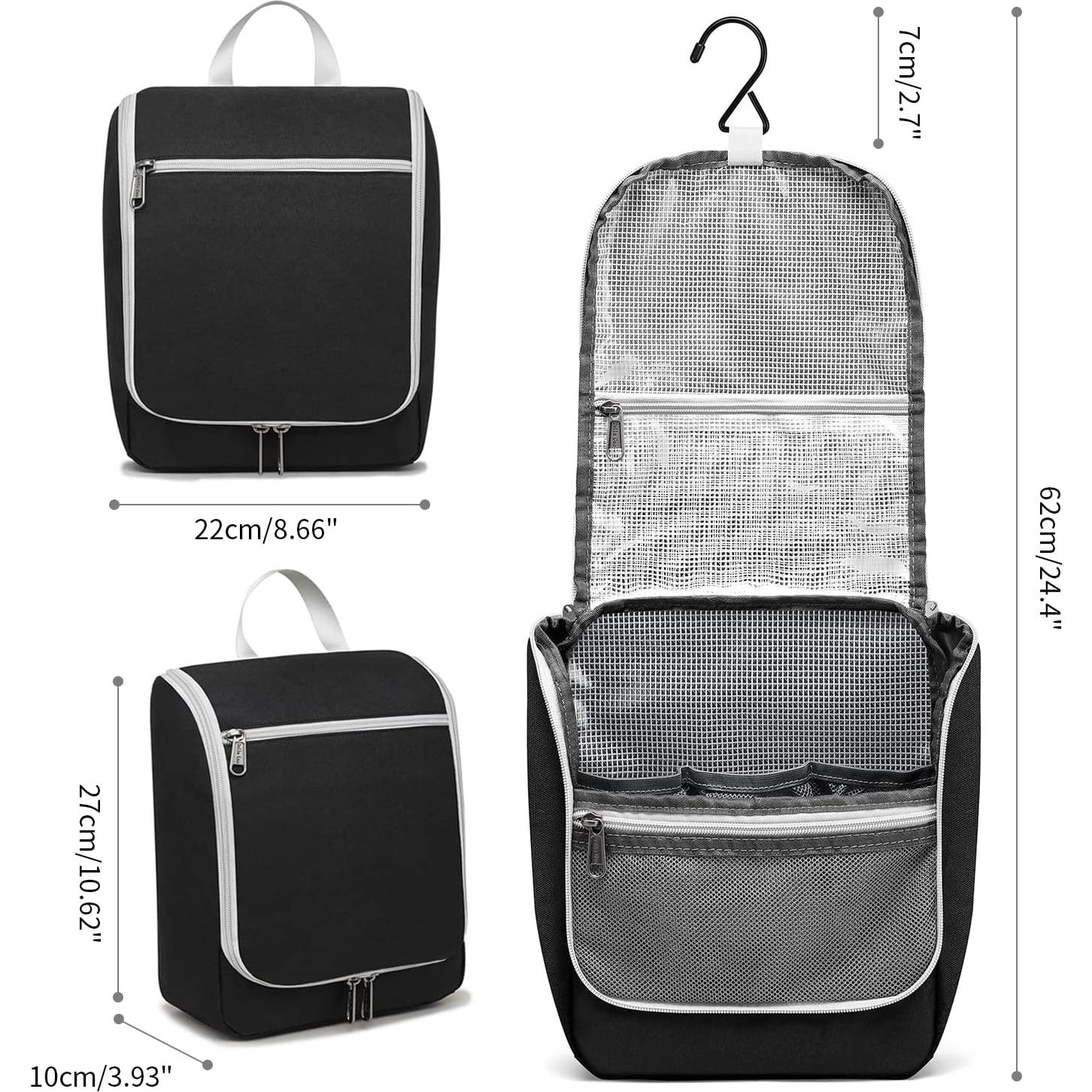 Bolsa de Aseo Colgante Della Gao Negra 62x22 cm Impermeable