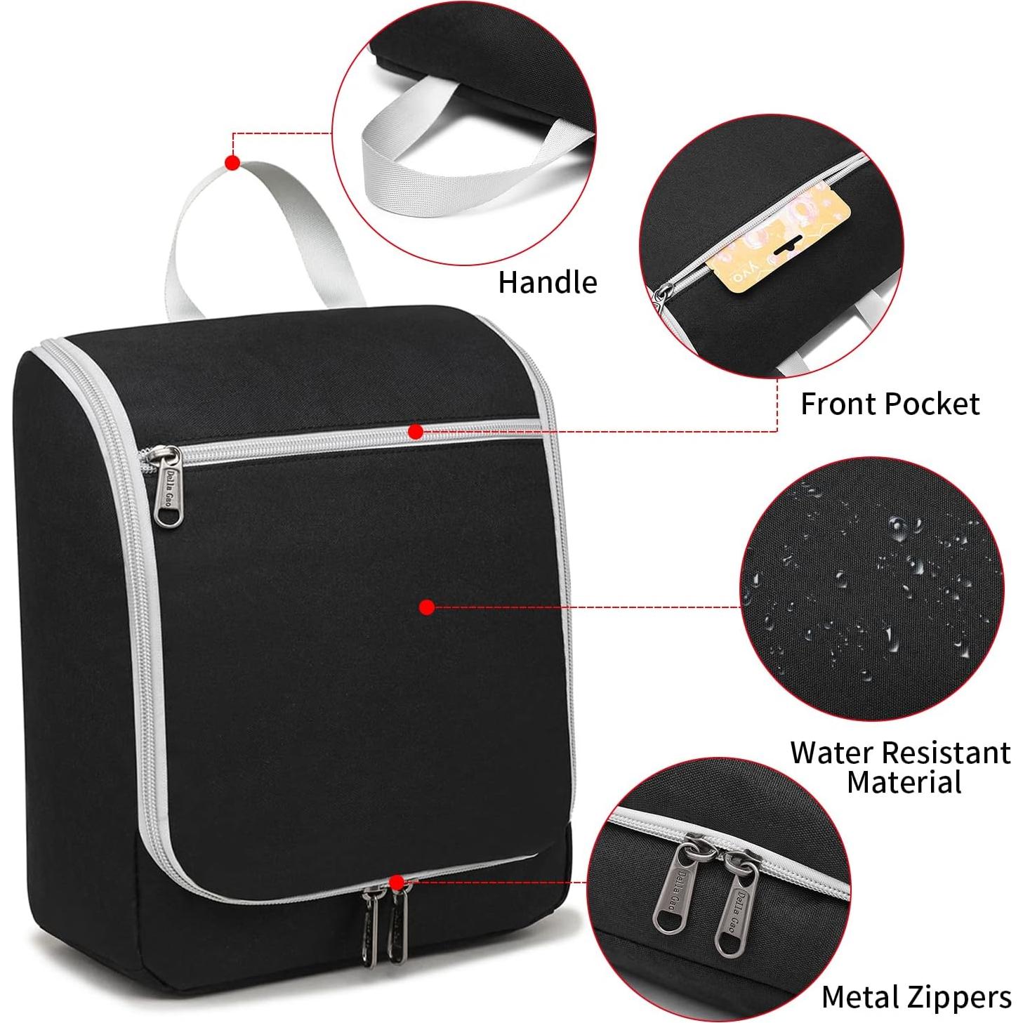 Bolsa de Aseo Colgante Della Gao Negra 62x22 cm Impermeable