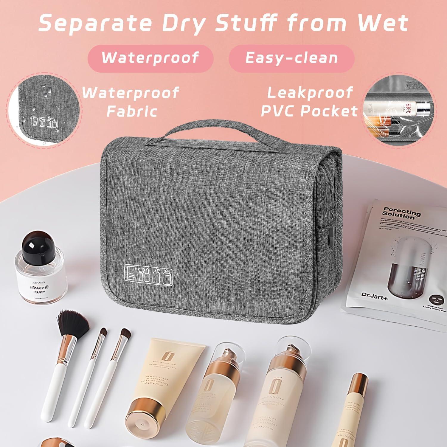 Bolsa de Aseo Colgante Impermeable Gris - Organizador de Viaje