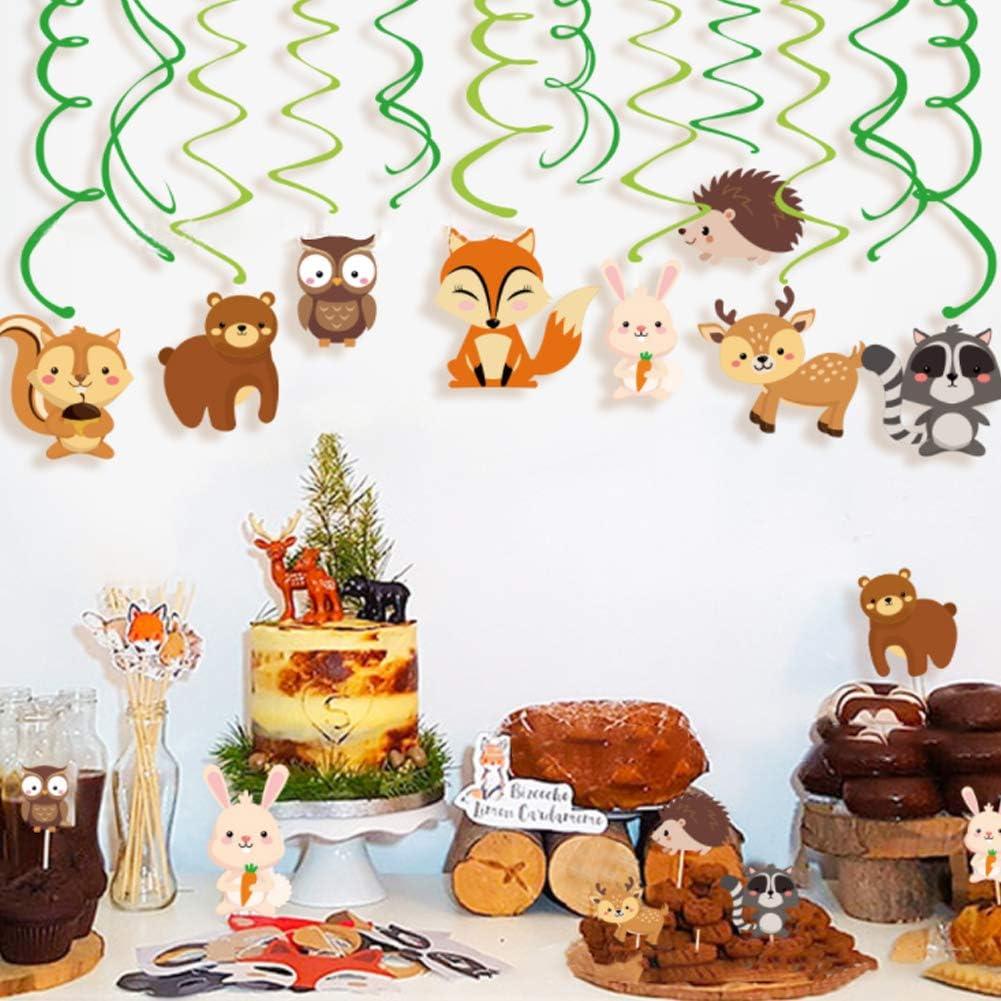 30 Decoraciones Colgantes Espirales Animales del Bosque