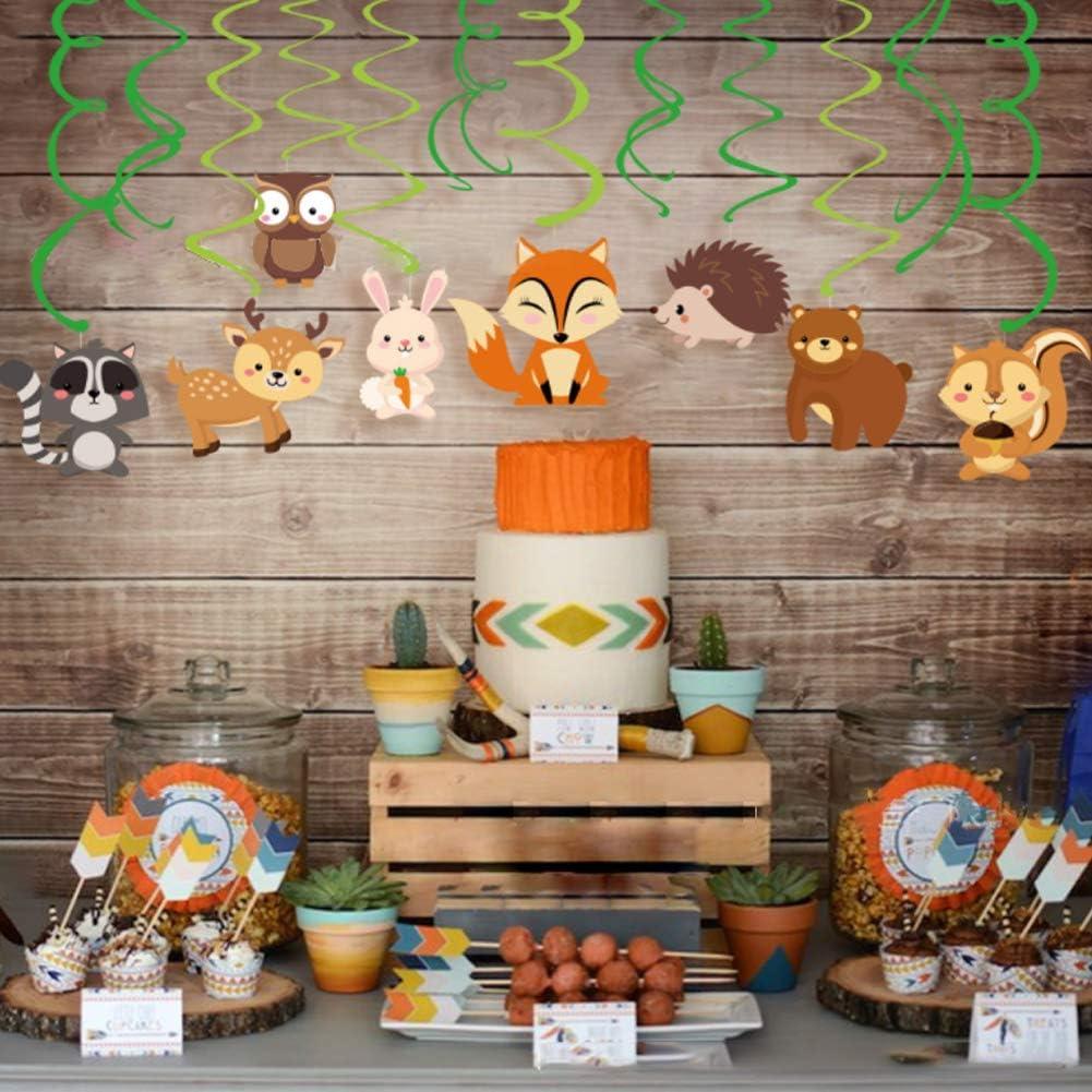 30 Decoraciones Colgantes Espirales Animales del Bosque